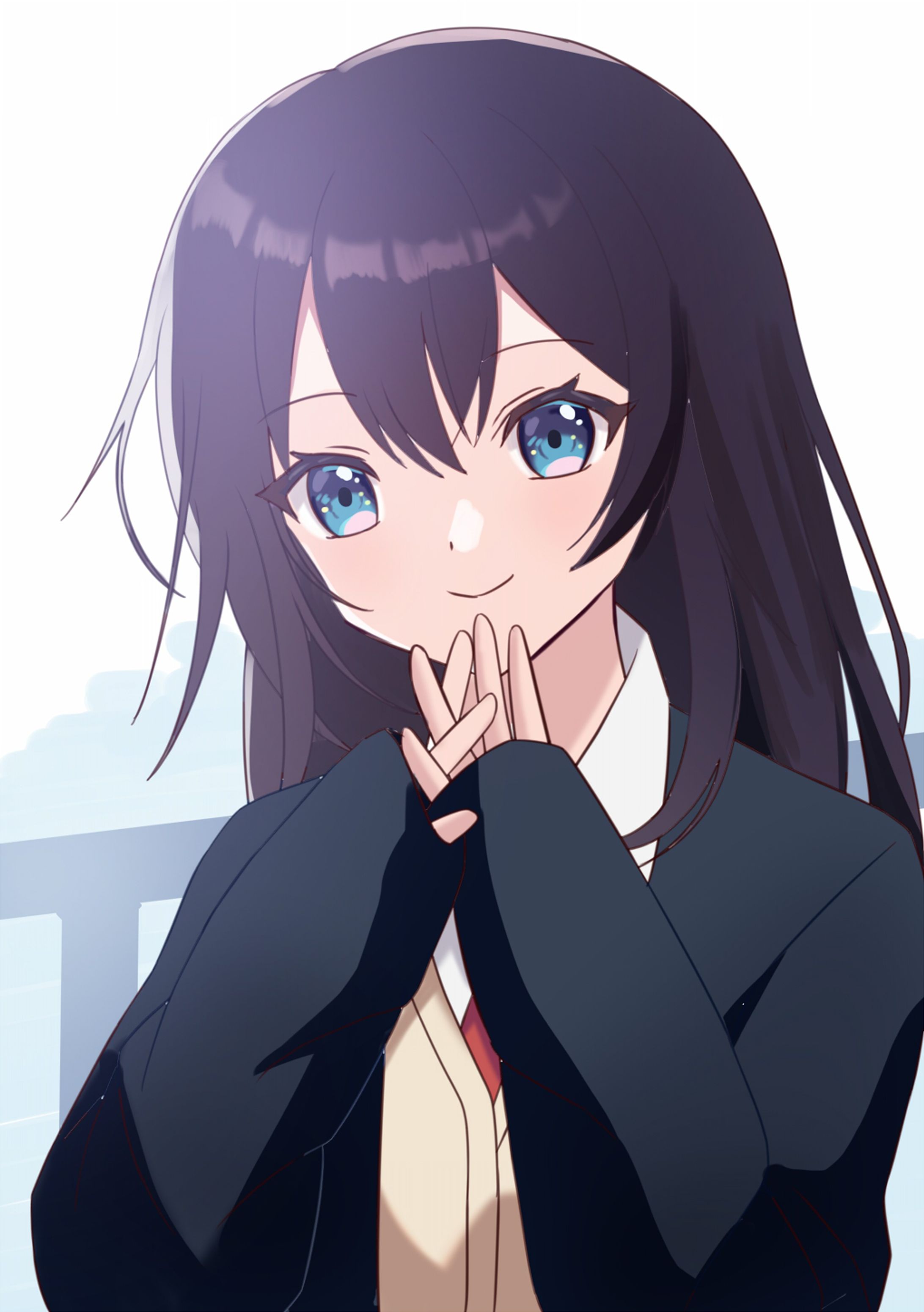 黒髪制服の女の子-1