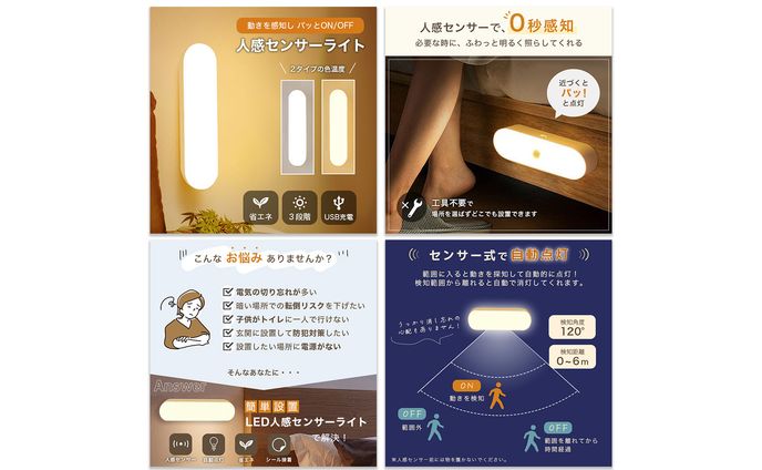 【EC商品画像】人感センサーライト