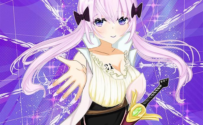 ピンク髪の剣士の女の子
