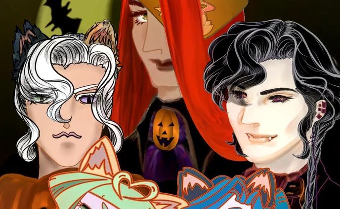 20211019.　#バースセイバー 部隊メンバー全員#halloween 仕様にして、甚だ簡単ではございますが背景も描きました！月齢は今年のハロウィンに合わせました。
デジタルは便利で楽しい！！
#ごりごりごりっと芯減らし訓練 #originalcharacter　#ARTISULd16pro #clipstudiopaintpro #一次創作 
#amateurillustration #digitalillustration