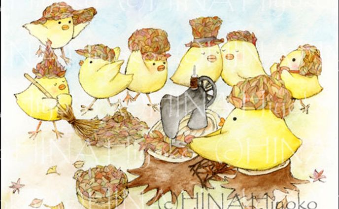 2009年9月：帽子の学校スダシャポー展示用DM「ひよこの帽子屋さん」