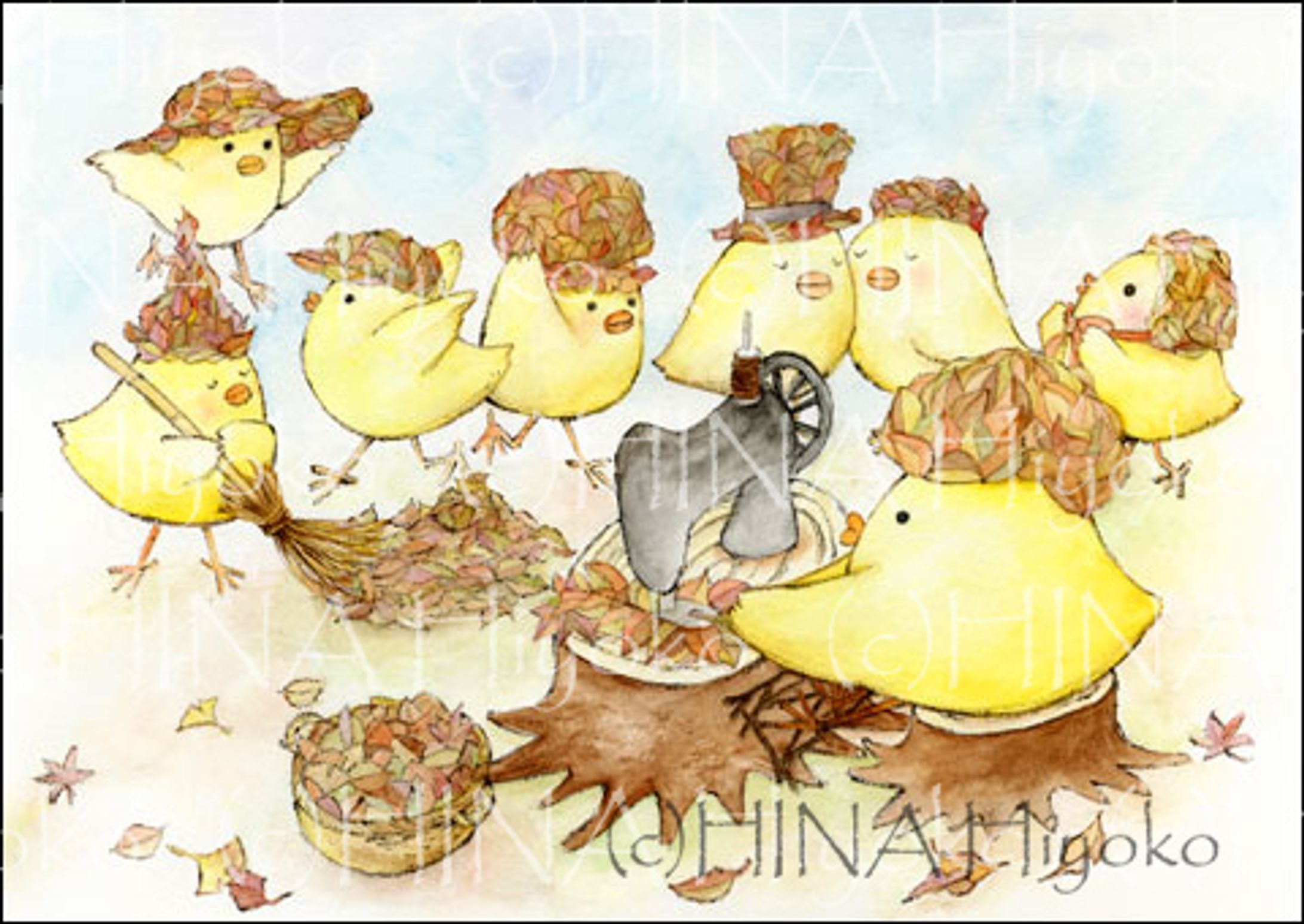 2009年9月：帽子の学校スダシャポー展示用DM「ひよこの帽子屋さん」-1