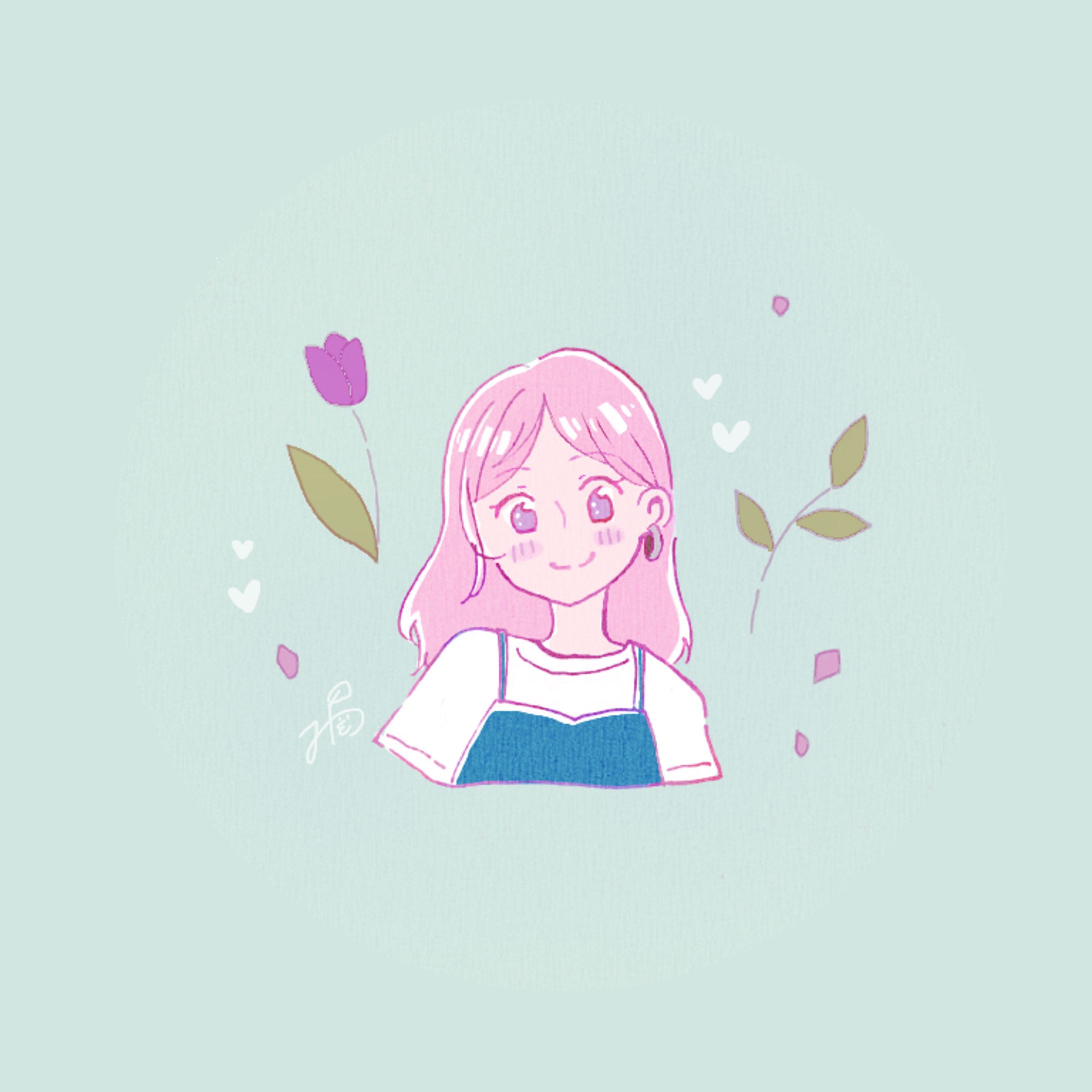 チューリップと女の子-1
