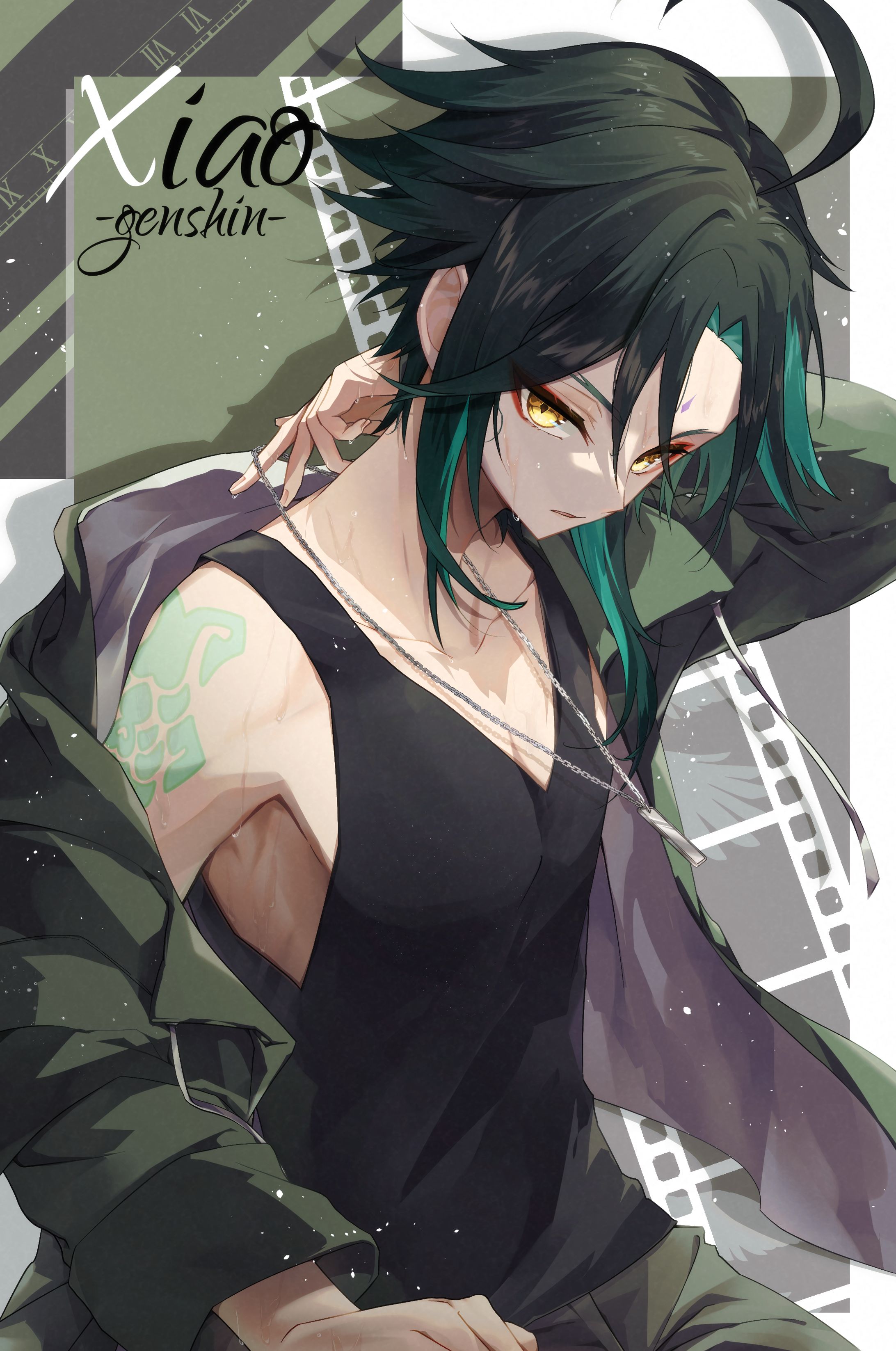 原神ファンアート（魈トリプルクラウン記念）-1