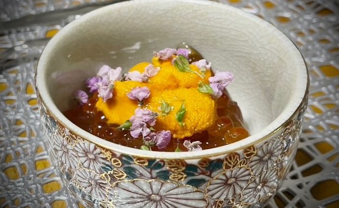 黒鮑 ウニ コンソメ 花穂