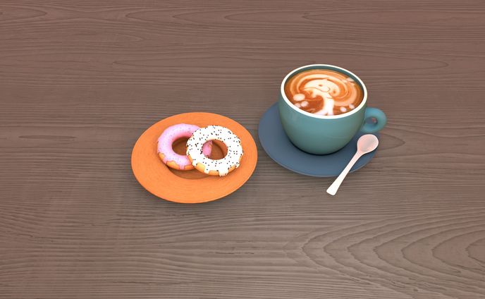 【C4D】Latte&Donut