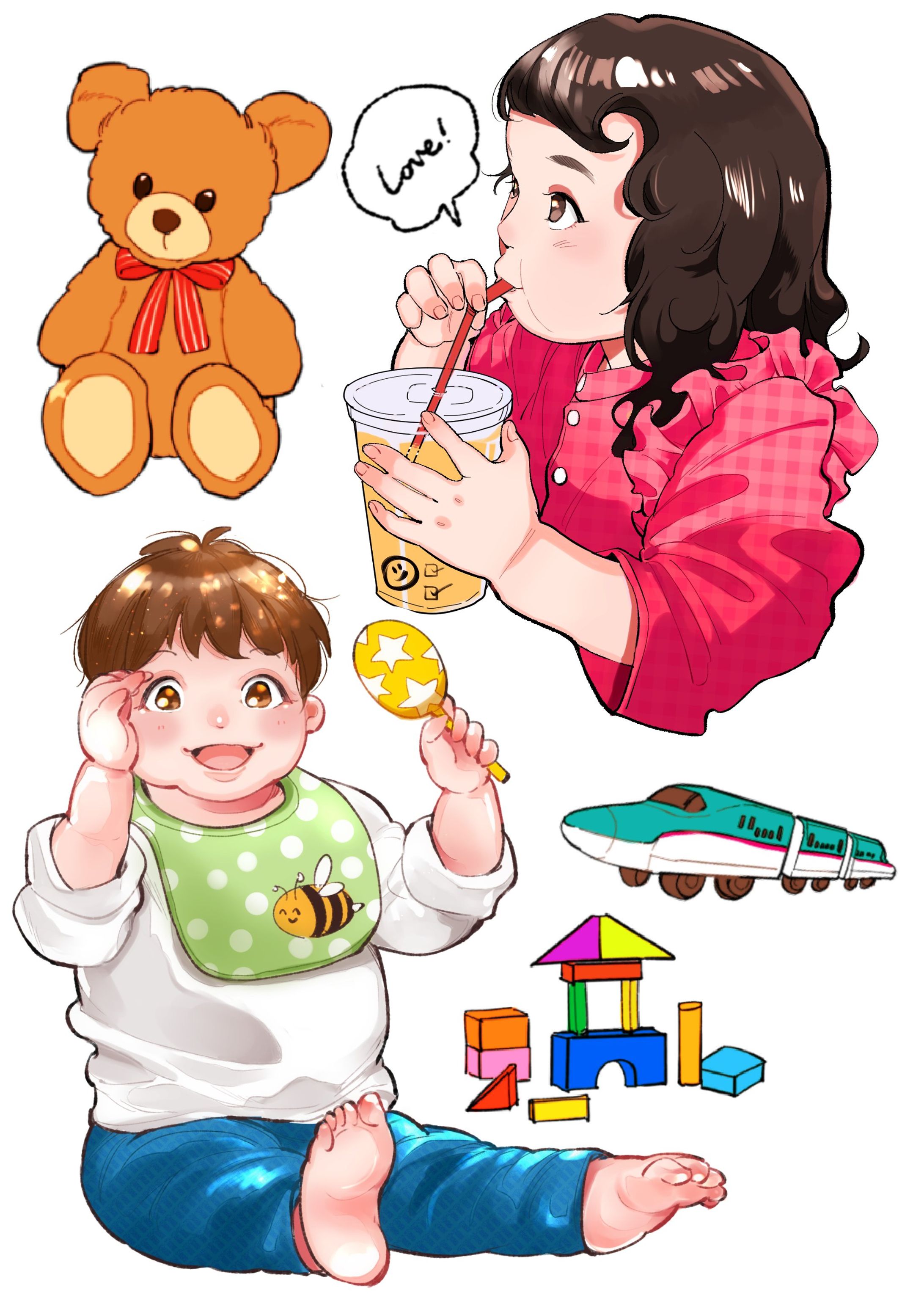 【個人依頼】お子さまの似顔絵イラスト-1