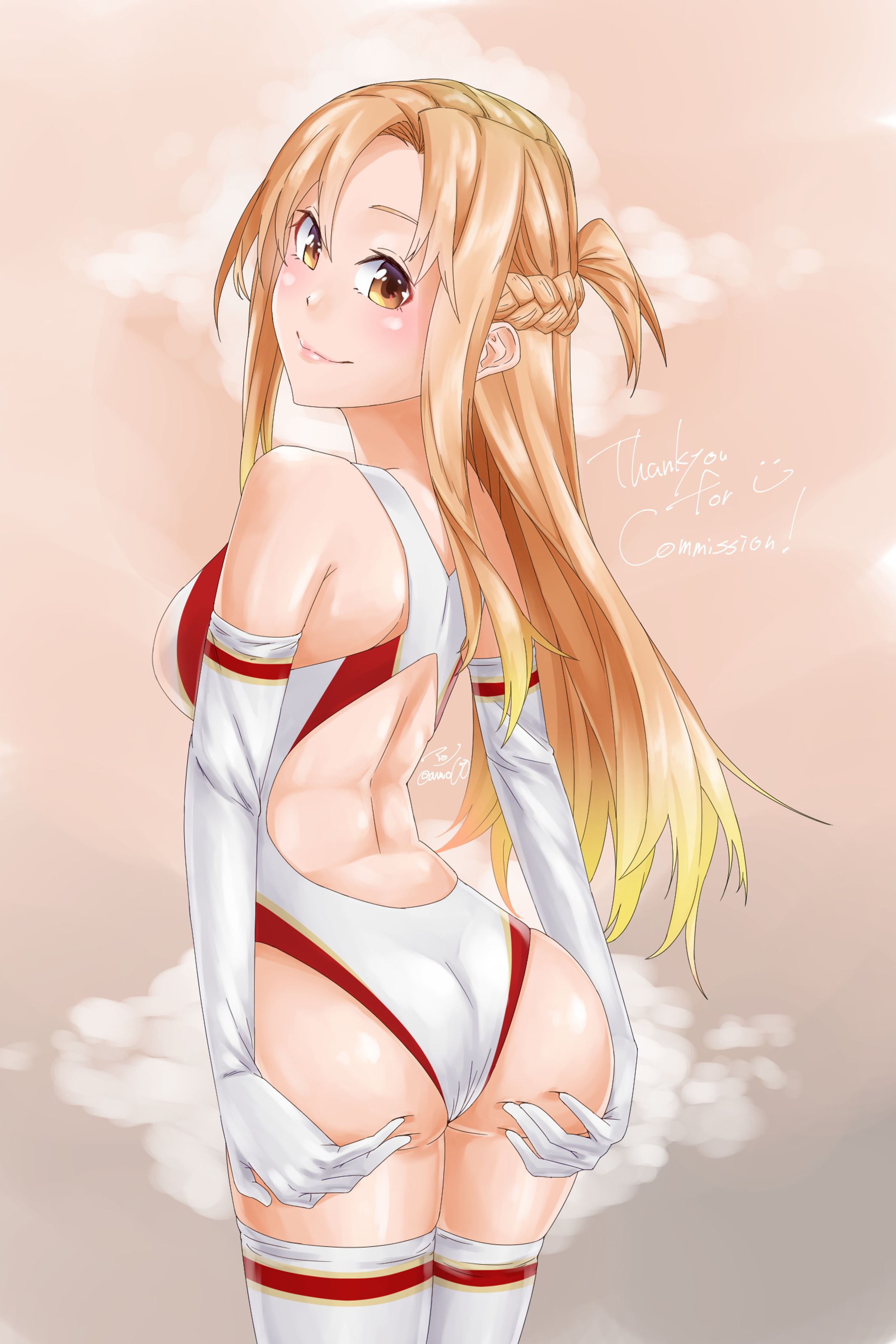 Commission：競泳水着姿のアスナ-1