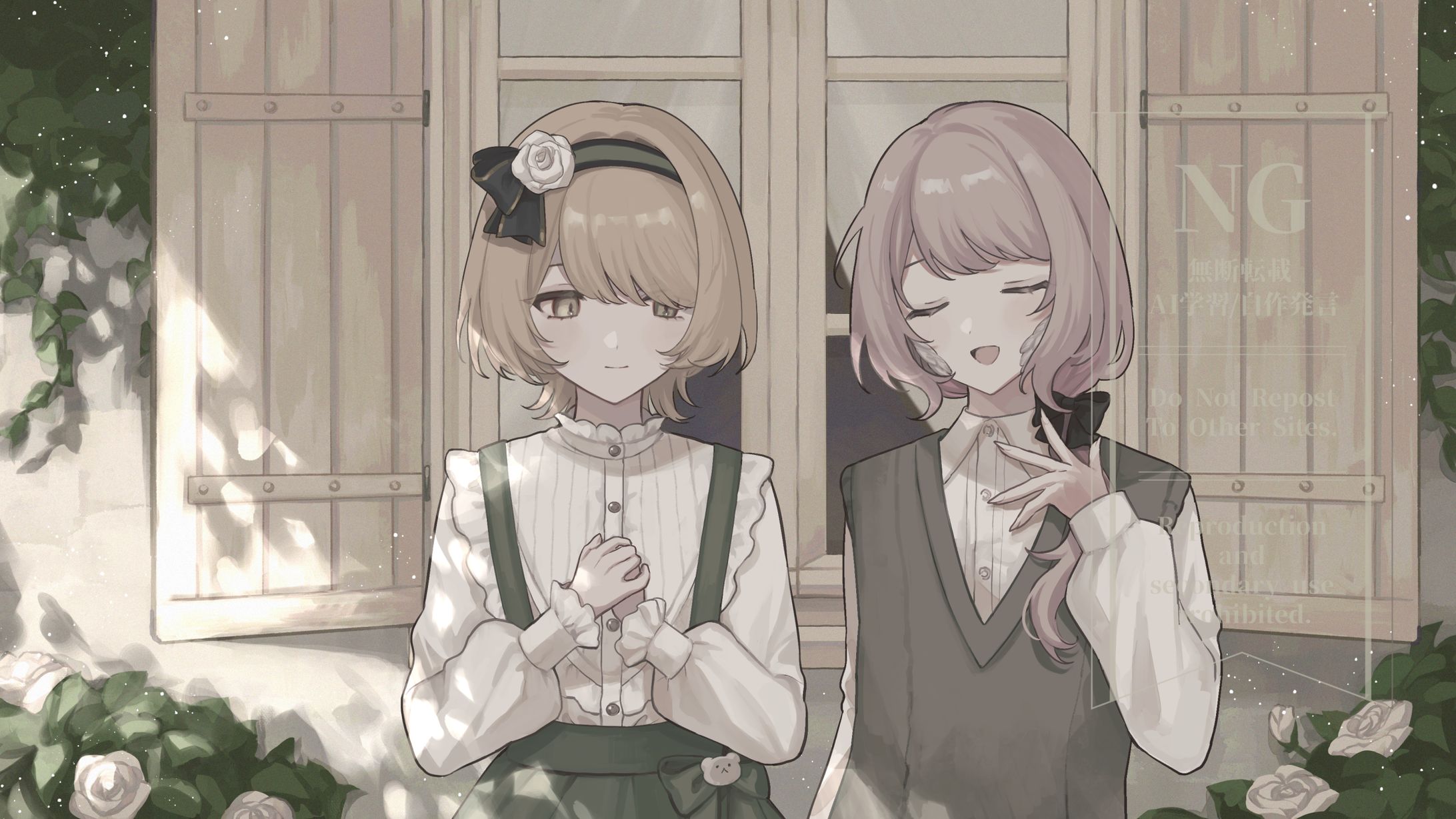 Vocaduo2025「白薔薇を染めて…」MVイラスト-1