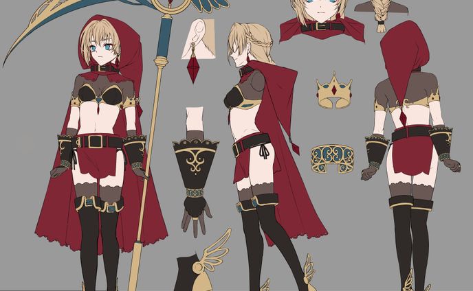 キャラクターデザイン　赤ずきん