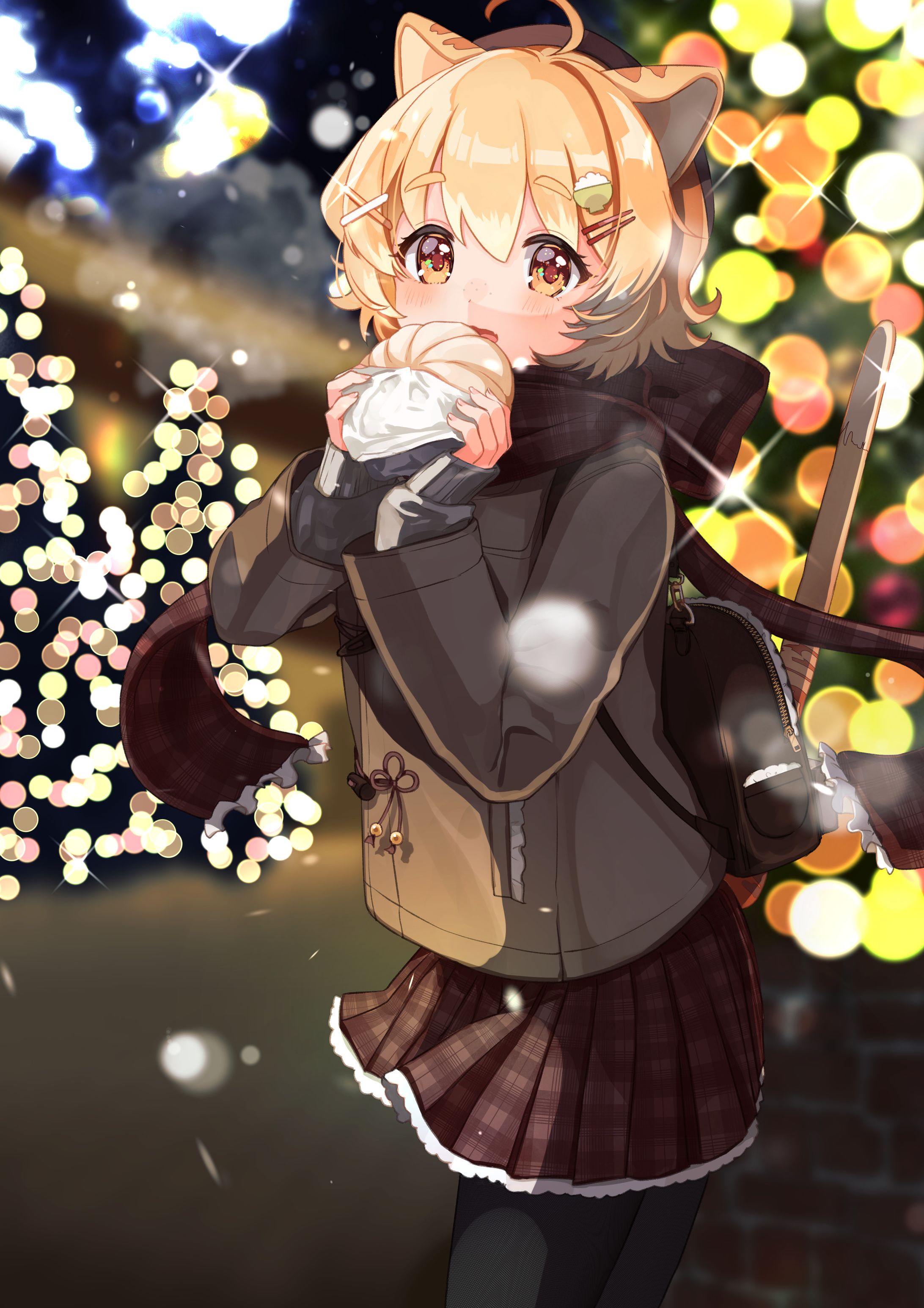 🟦ななしさん様 Vtuber日向猫めんま様 半年記念クリスマスプレゼントイラスト-1