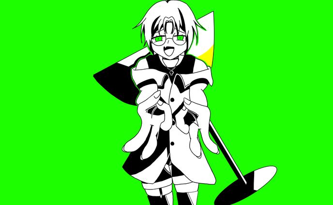単色 緑の女の子