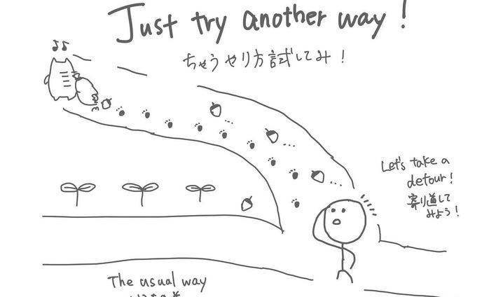todays word☺️
just try another way!

今のやり方に行き詰まったらちょっとだけやり方を変えてみよう☺️
新しい光が見えるかも？☺️