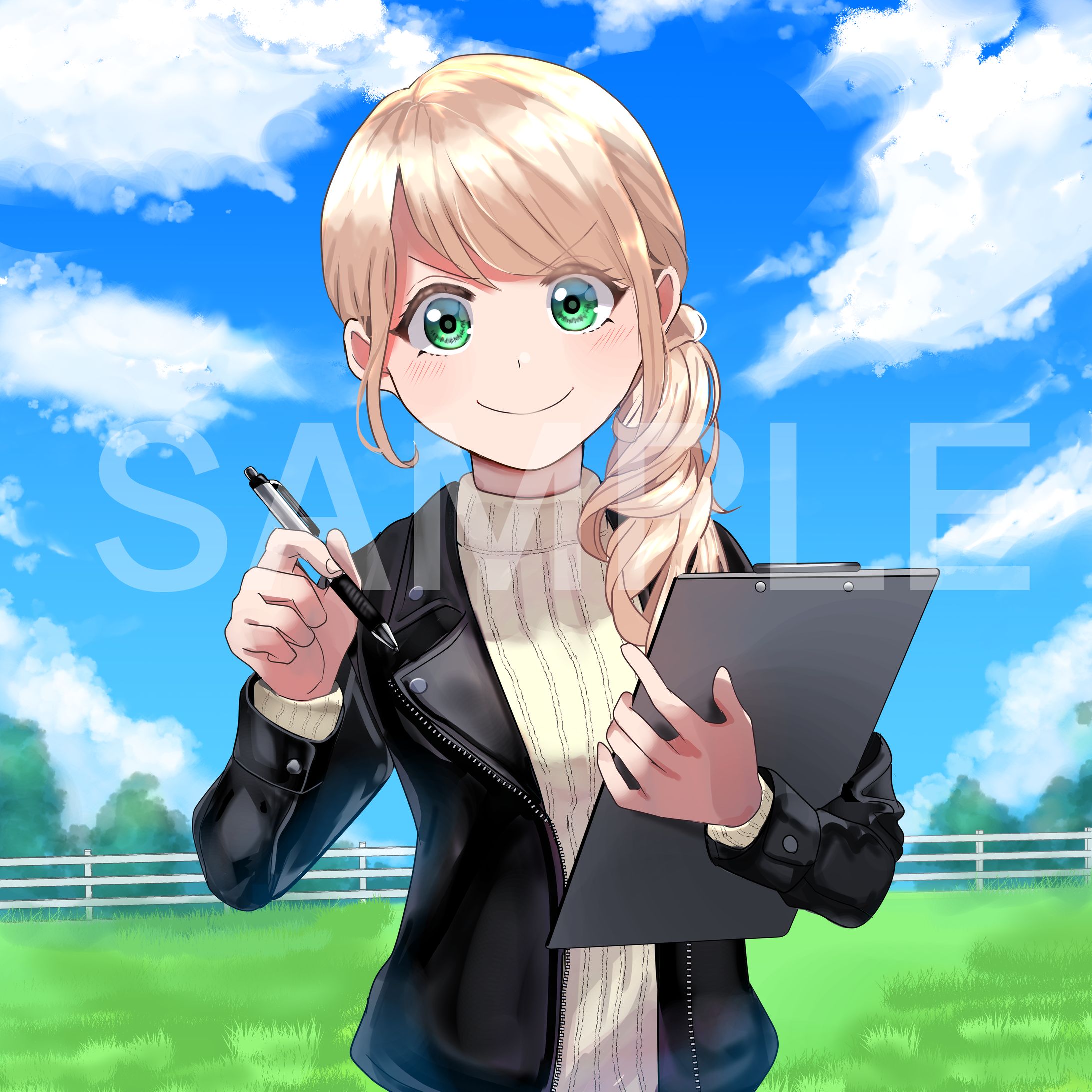 背景付アイコン 絵柄：美少女-1