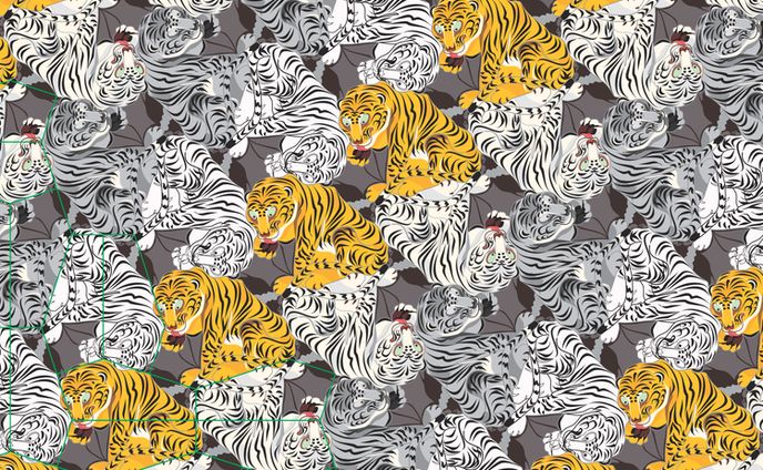 Escher-like (tiger and bat)