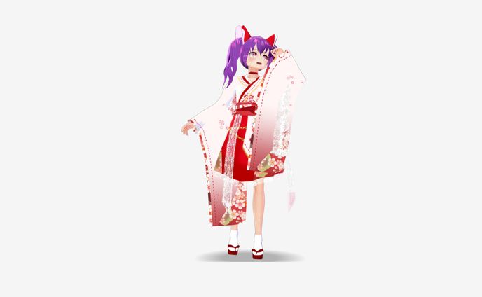 着物、キャラクターイラスト