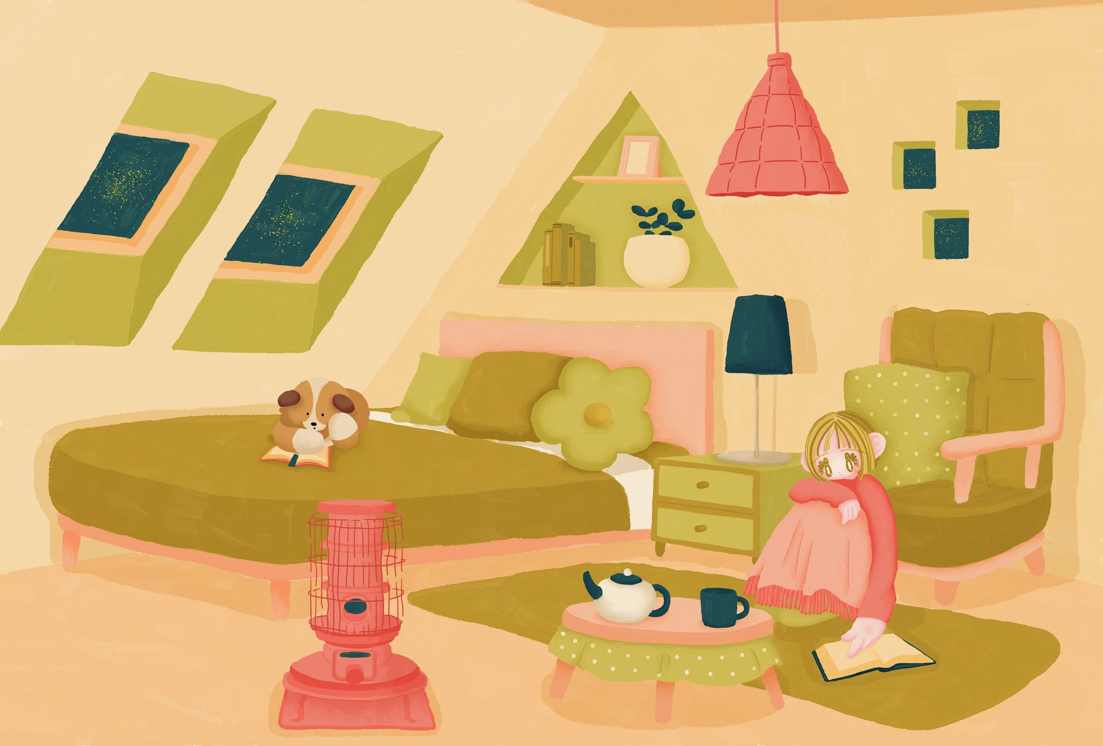 【イラスト】きみと読書の秋-1