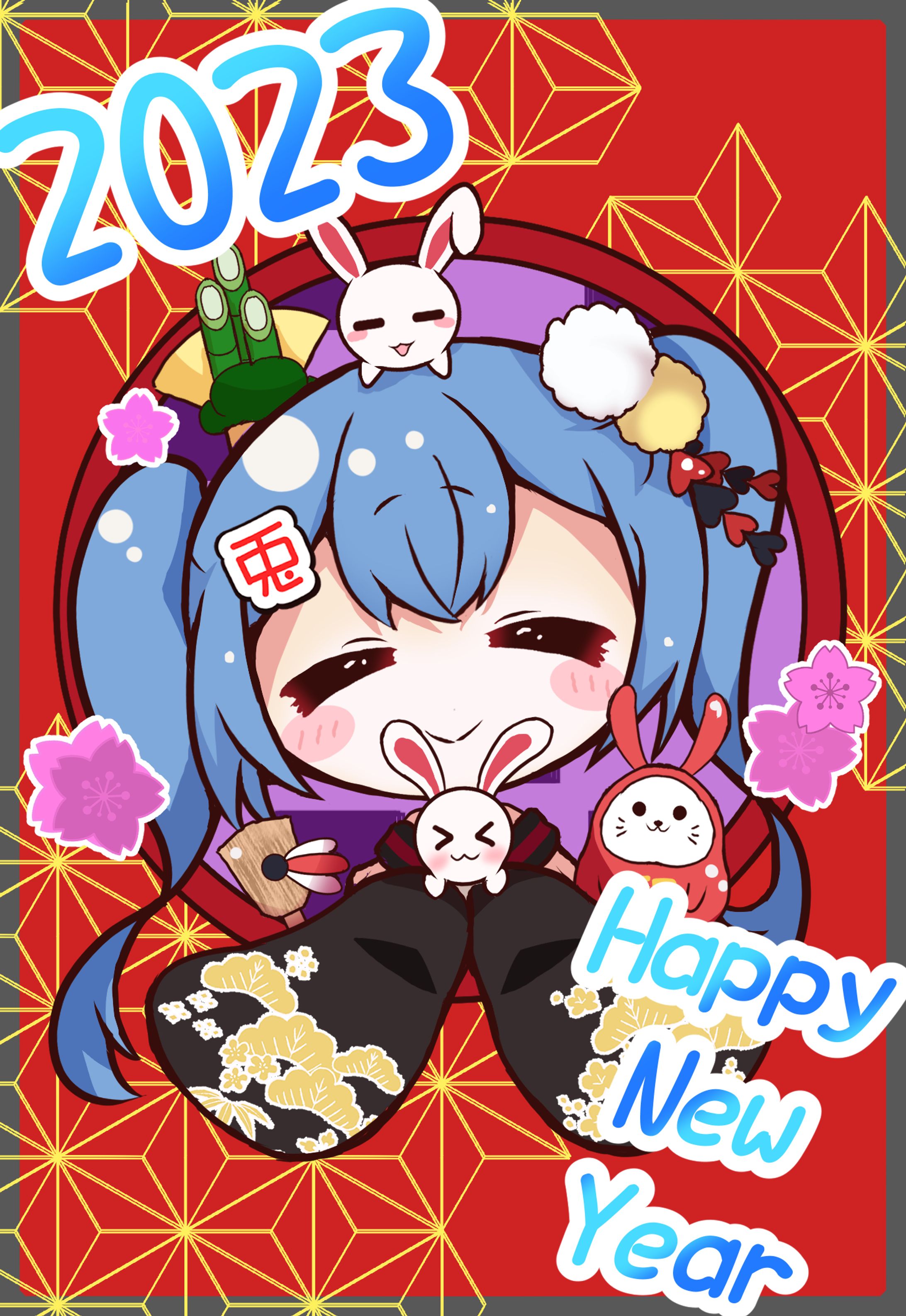 うさぎ年賀状-1