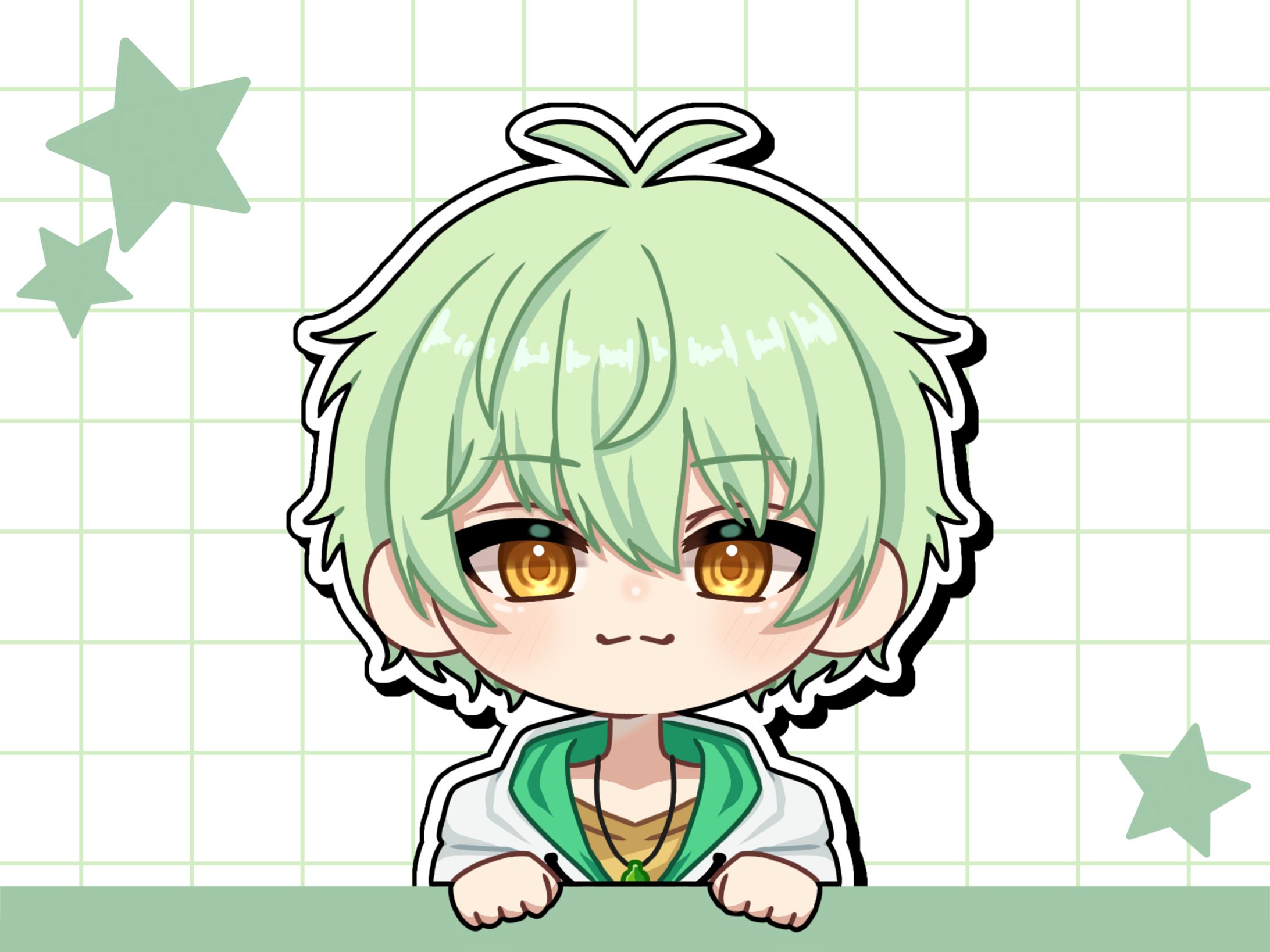 ステッカー風デフォルメ-緑野まきば-1