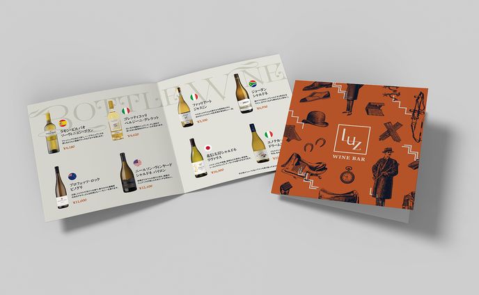 【Wine bar LUZ】メニューデザイン
