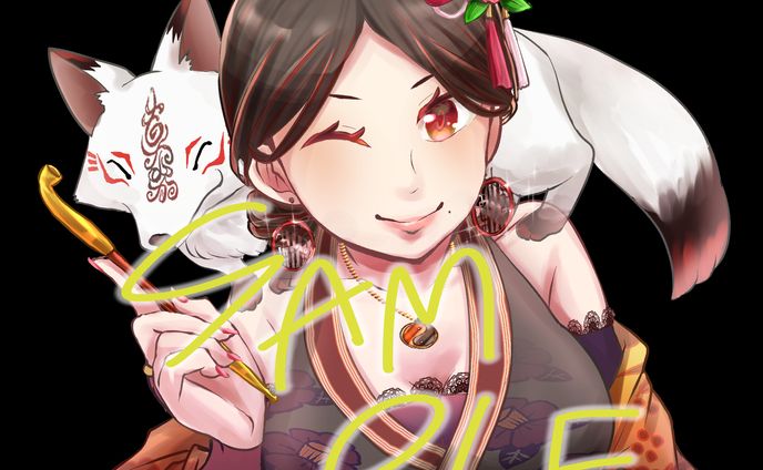 【依頼実績】緋那月もなか様より和装陰陽師系女性キャラデザイン＋立ち絵＋バストアップ