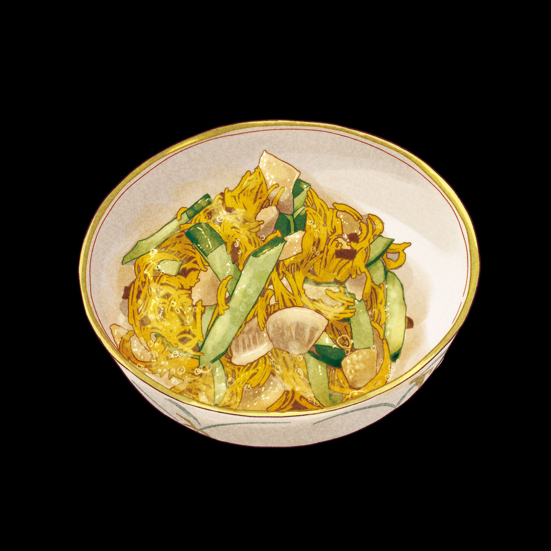 【メニューイラスト】菊の津軽漬和え【お仕事】-1