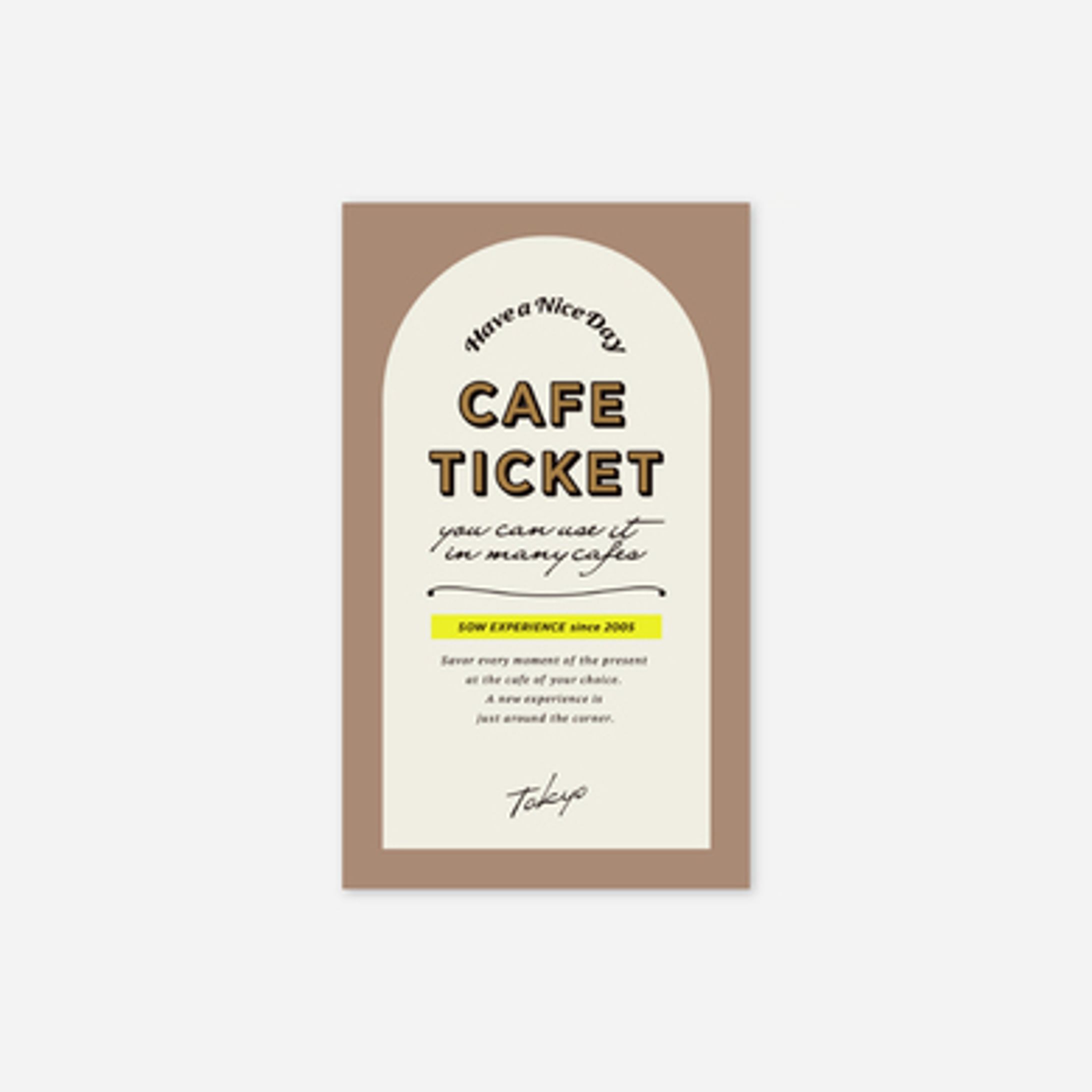 SOW EXPERIENCE：カフェチケット TOKYO -1