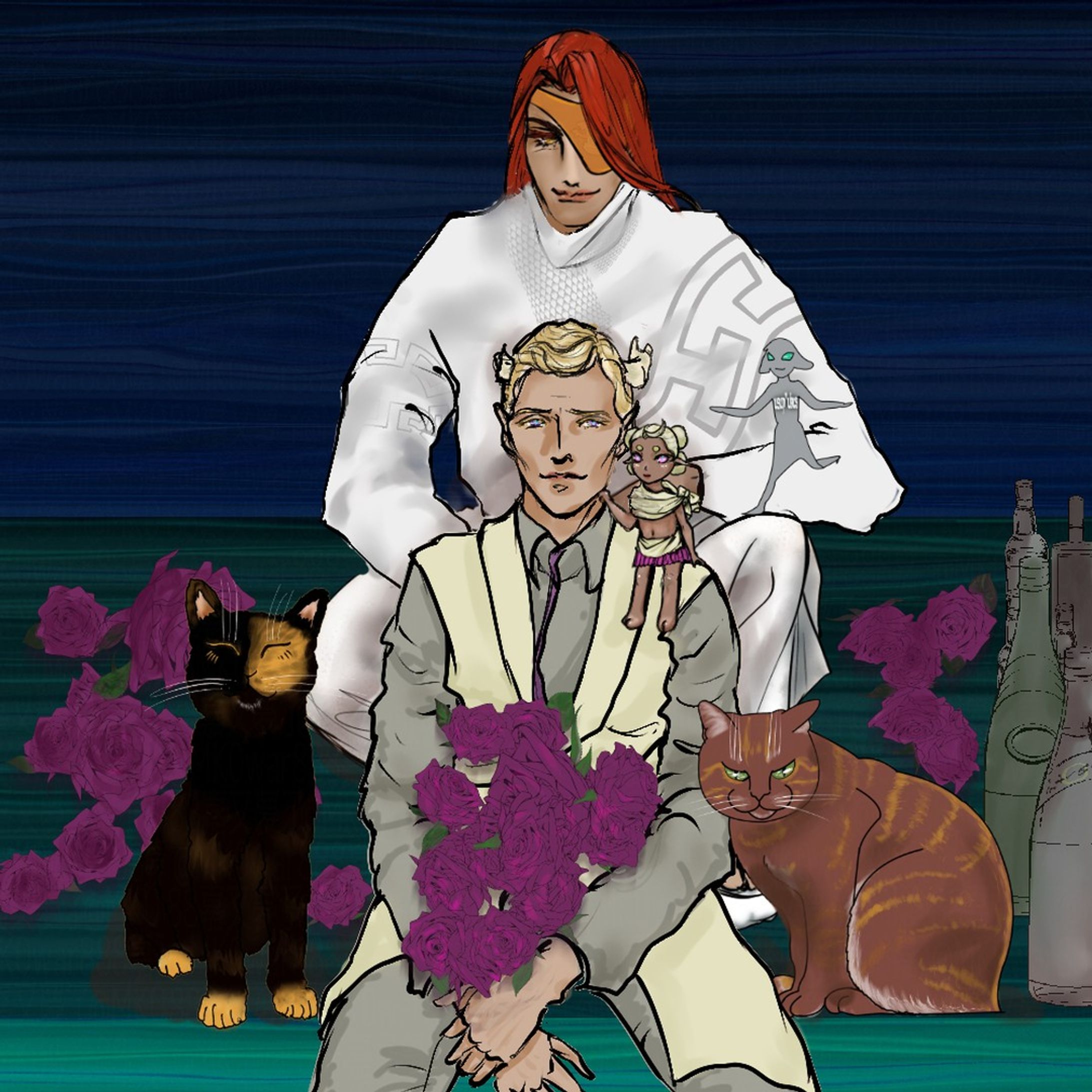 489.20230412☆：トゥの回：友の契り
https://note.com/mk0war888/n/n308a8dda63b6
投稿しました。バースセイバー711号室記録帳BBSにて毎晩連載中の #小説 を　#note　マガジン「711号室」にて公開しています。

#暗夜迷宮　日記、
大規模怪異発生日記１４更新しました。
https://note.com/mk0war888/n/nf785e02fc115
スキ・フォロ・シェアしてくださると、うちのこがランダムでお礼を申しますので是非♡ 

#ごりごりごりっと芯減らし訓練　は、本日の７１１号室の挿絵。友の契りの記念撮影。後ろが瞭尾とスュクセ、猫の泰市とサンタにはさまれてるのが龍人とお客さん。#一次創作 #digitalillustration #originalcharacter　#ARTISUL #clipstudiopaintpro

@note_ig_official-1