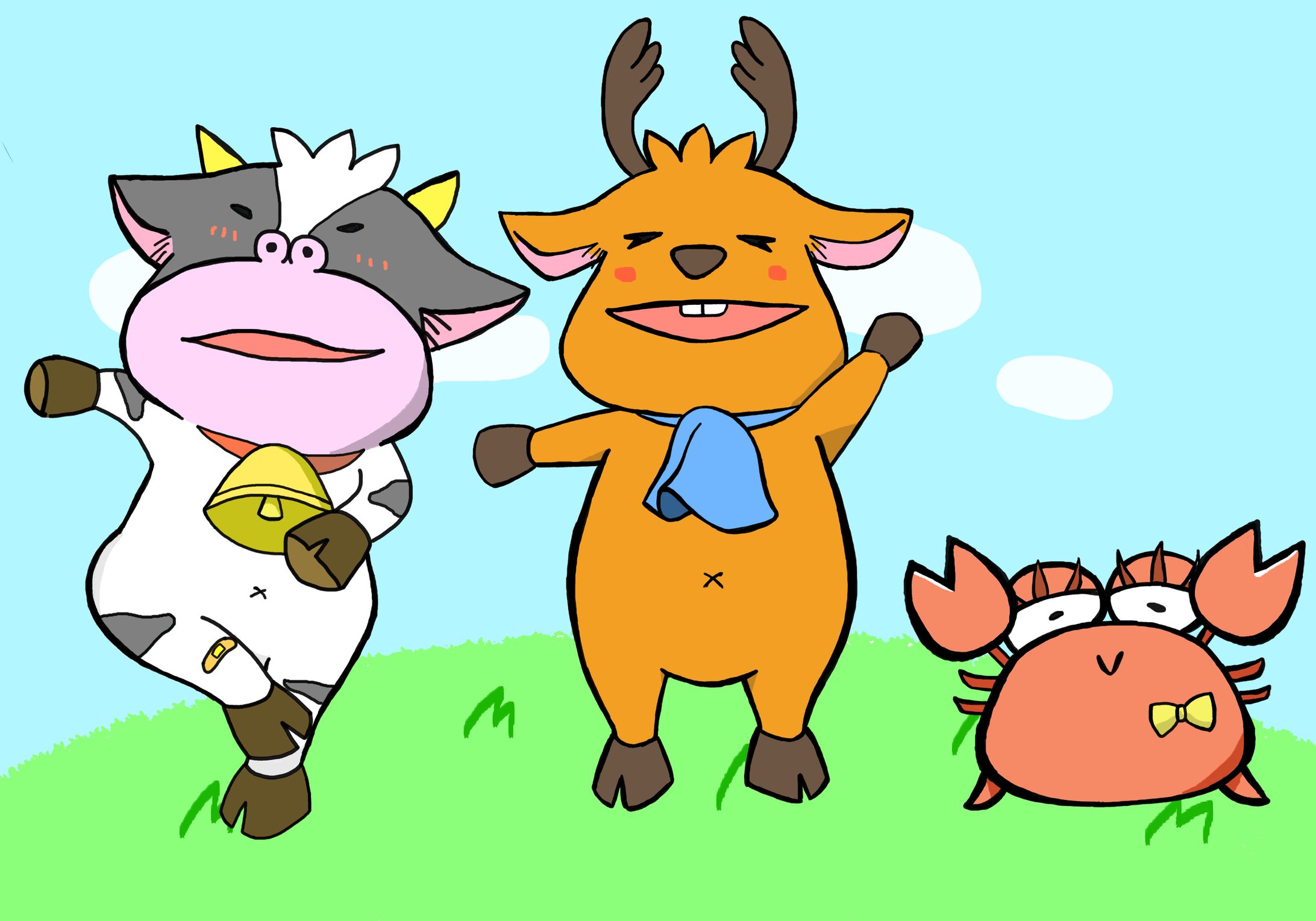 オリジナルキャラクターうしかにのイラスト-1