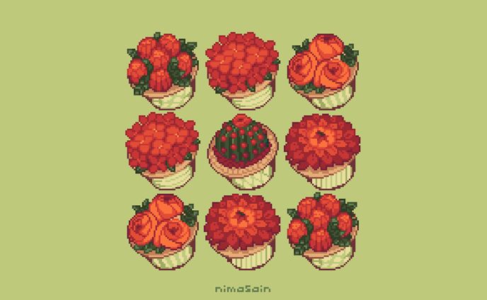 Red Flowers Cupcakes