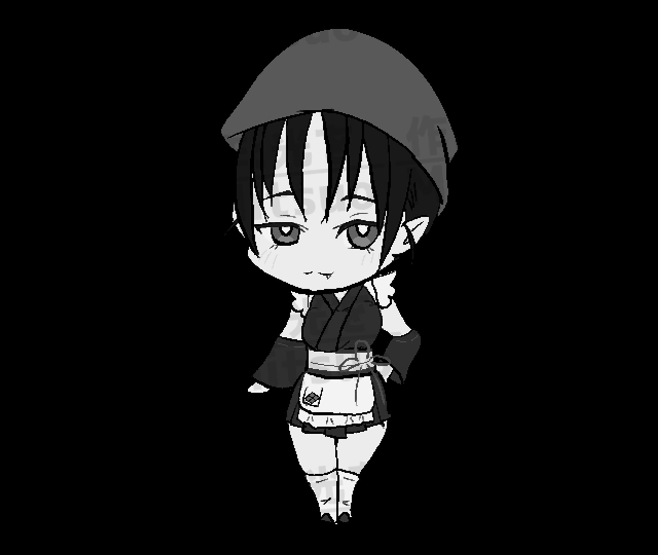 たまび 立ち絵 ラフ画-1