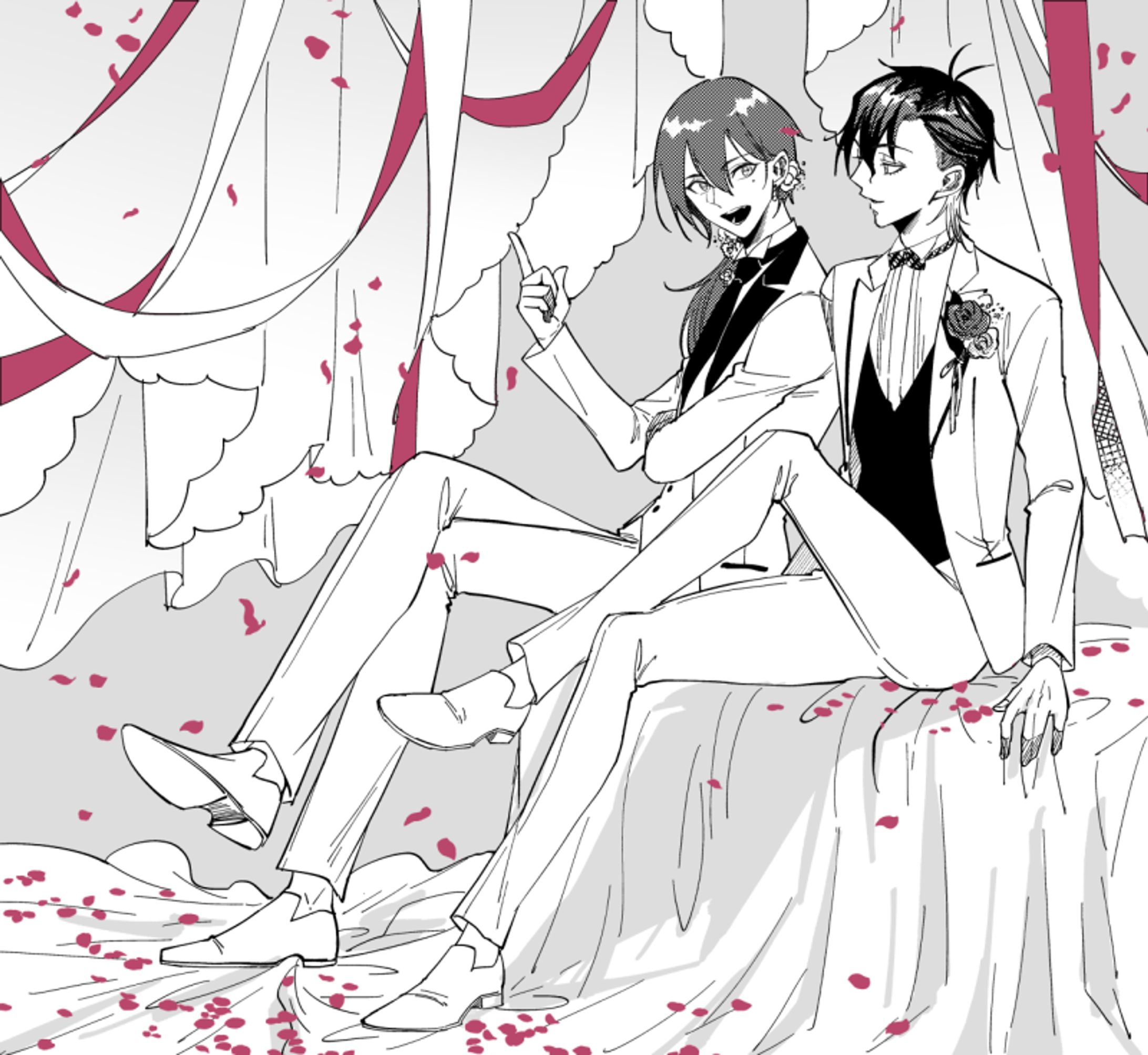 モノクロBLイラスト-1