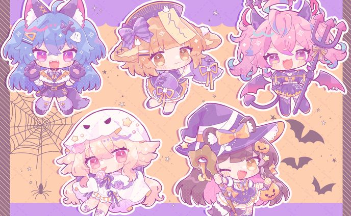PixelLink様ハロウィン楽曲用SDイラスト