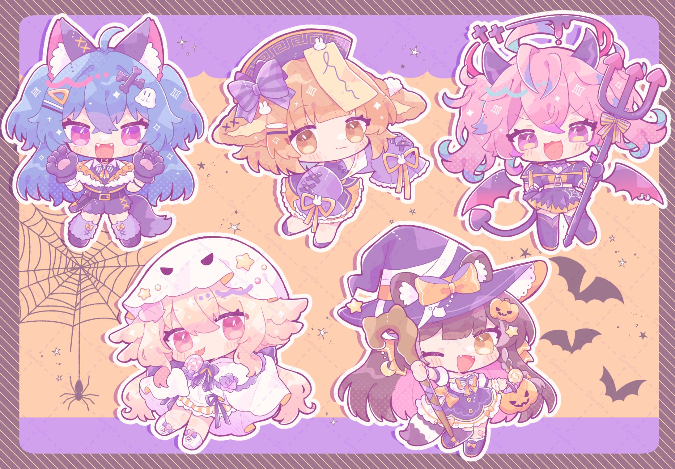 PixelLink様ハロウィン楽曲用SDイラスト-1
