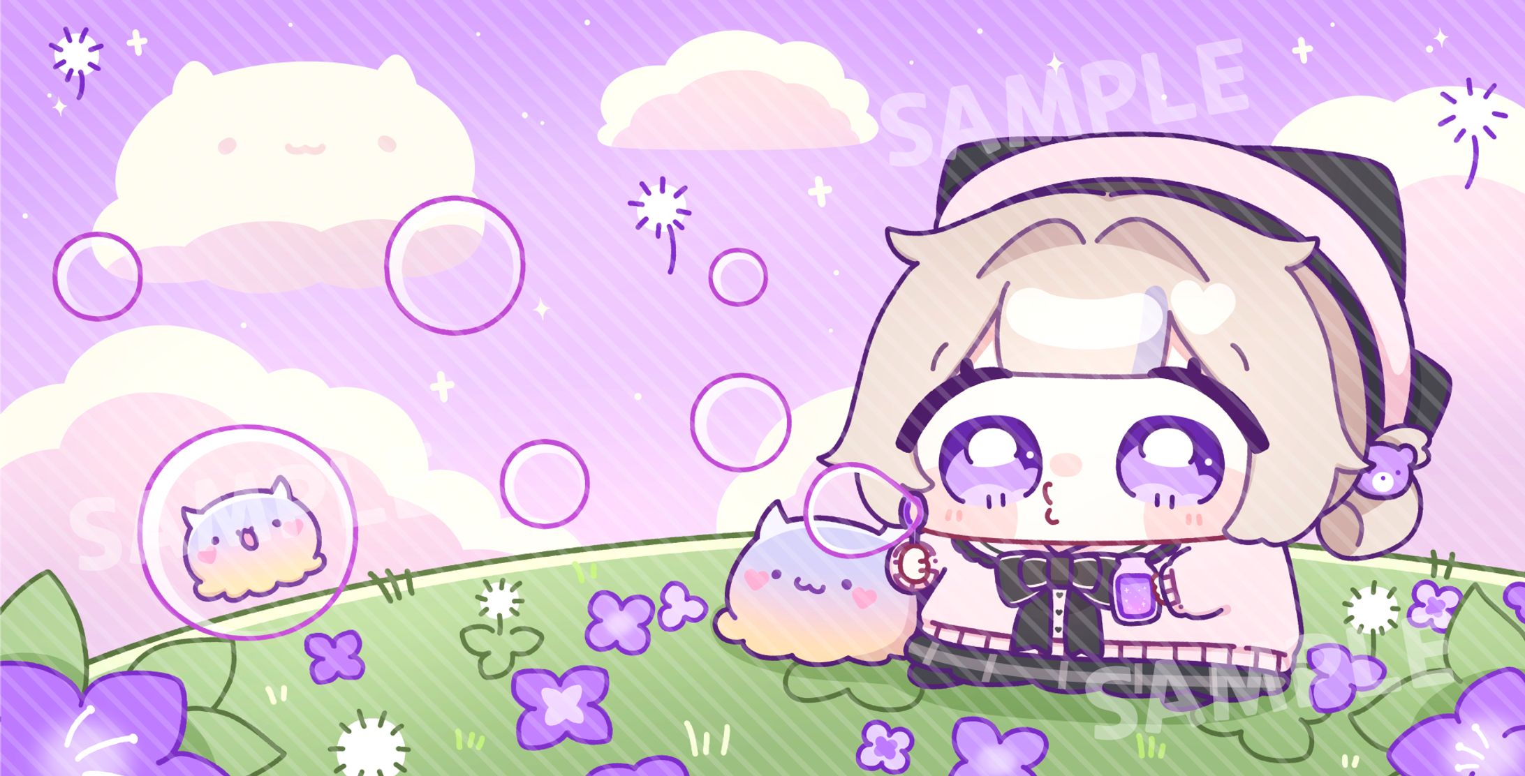 치지직 렁 이님 장패드 일러스트-1