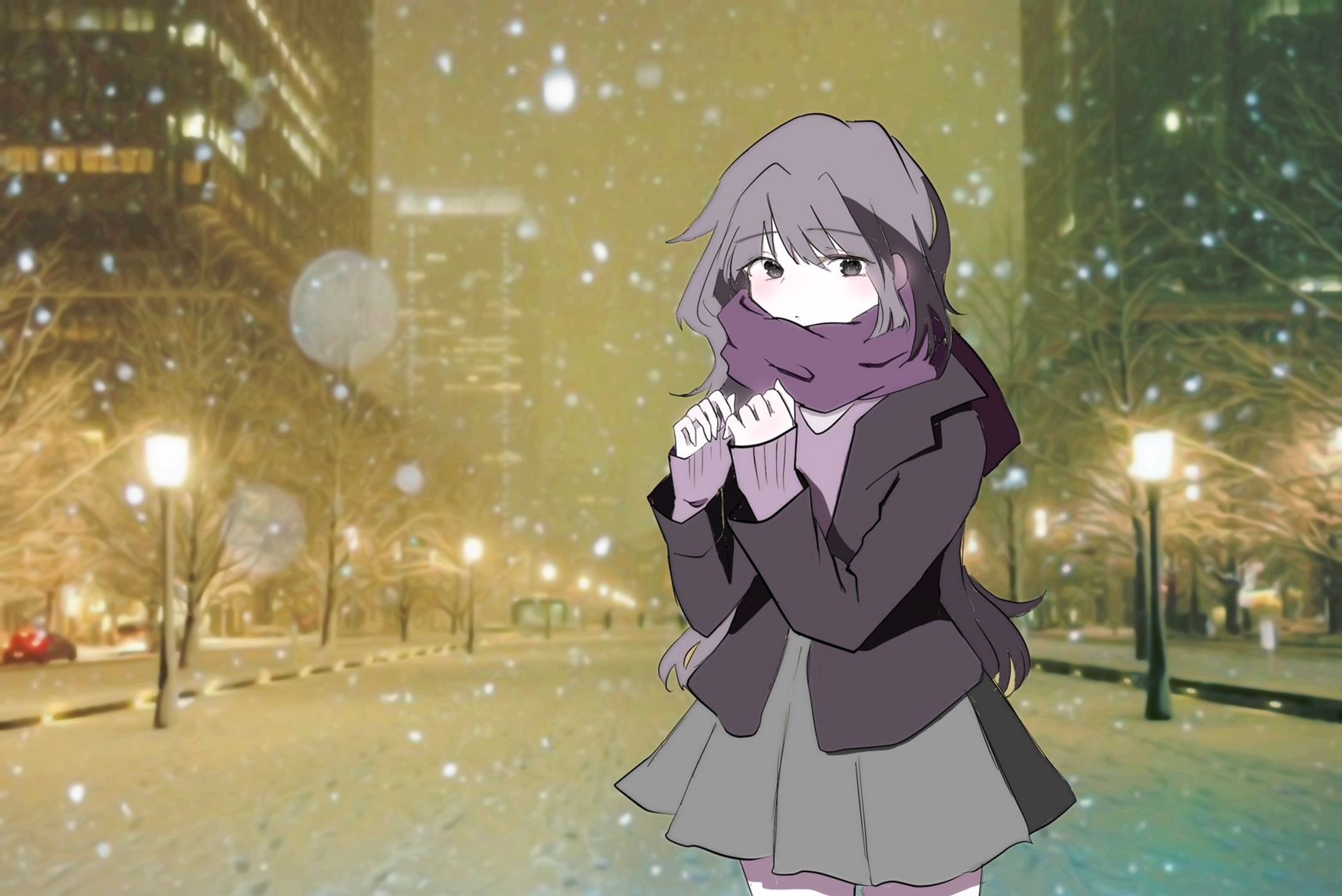 マフラーの女の子-1