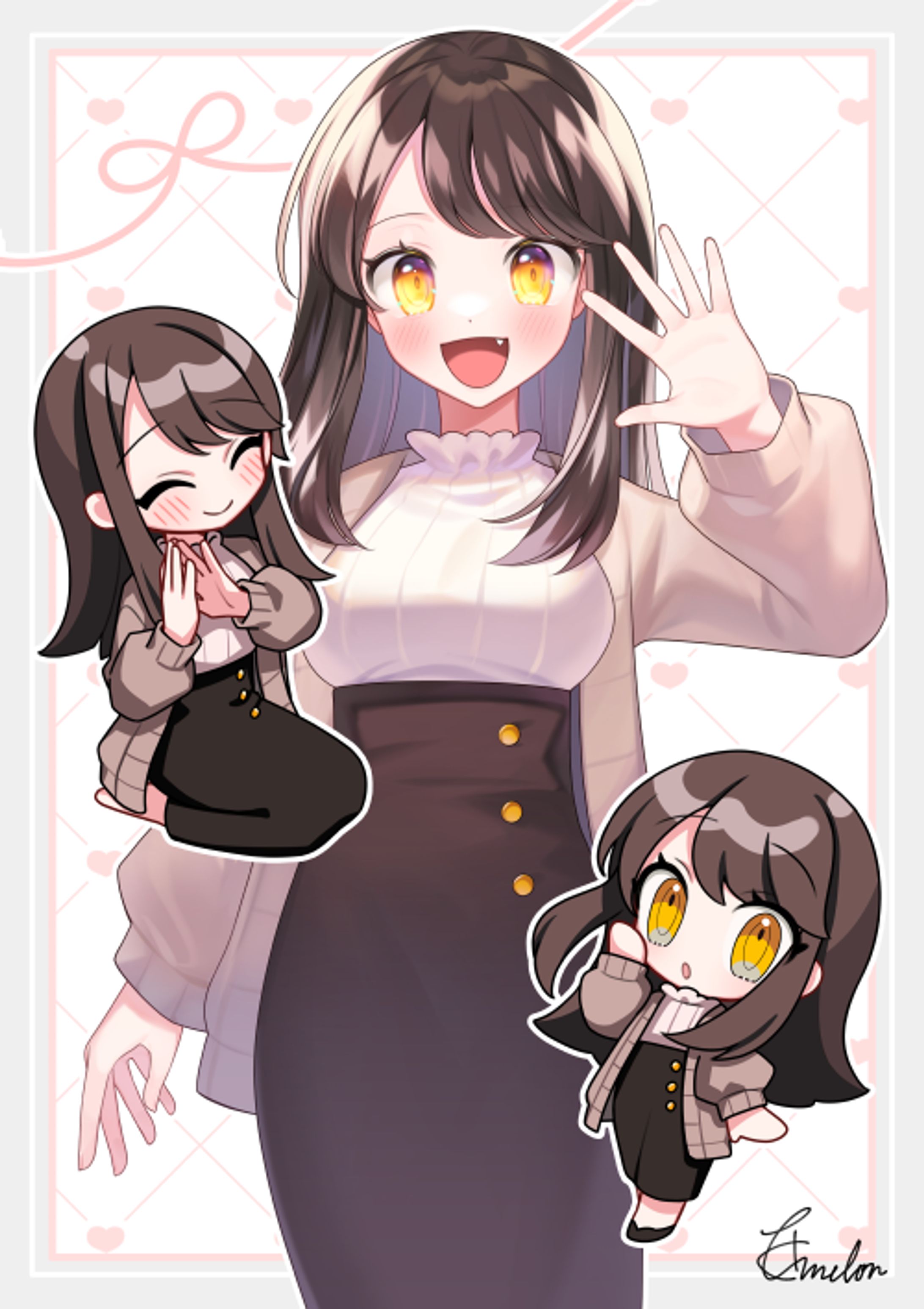 ぱてぃむ様｜イラスト(ぐら様のocのコハクちゃん)-1