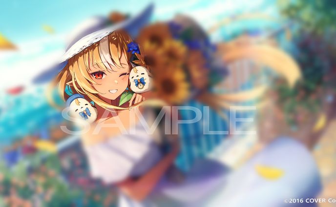 ホロライブ所属 不知火フレア様　8月メンバーシップ限定壁紙イラスト