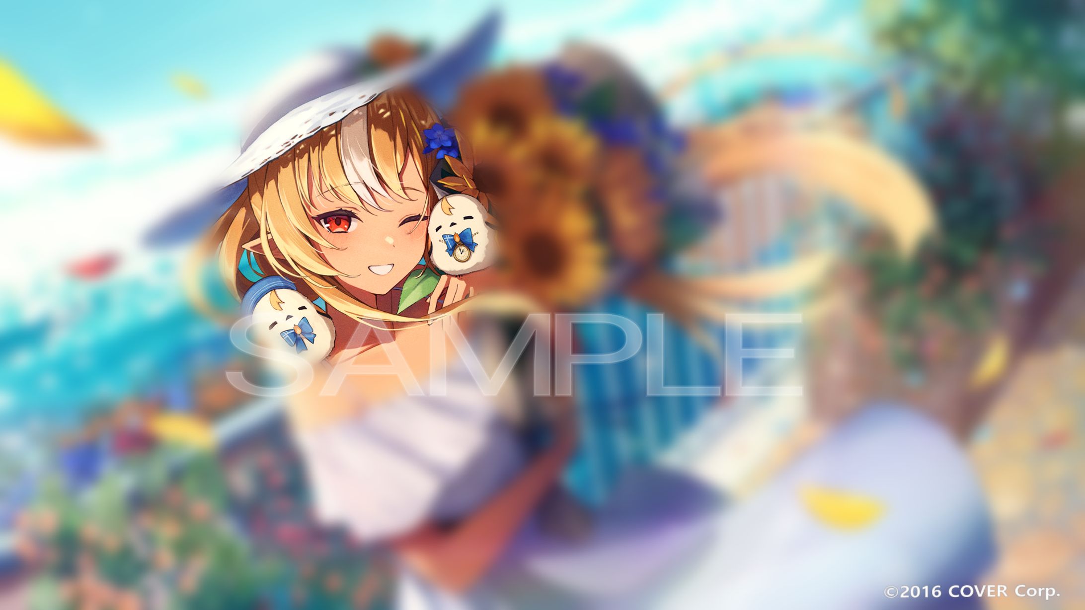 ホロライブ所属 不知火フレア様　8月メンバーシップ限定壁紙イラスト-1