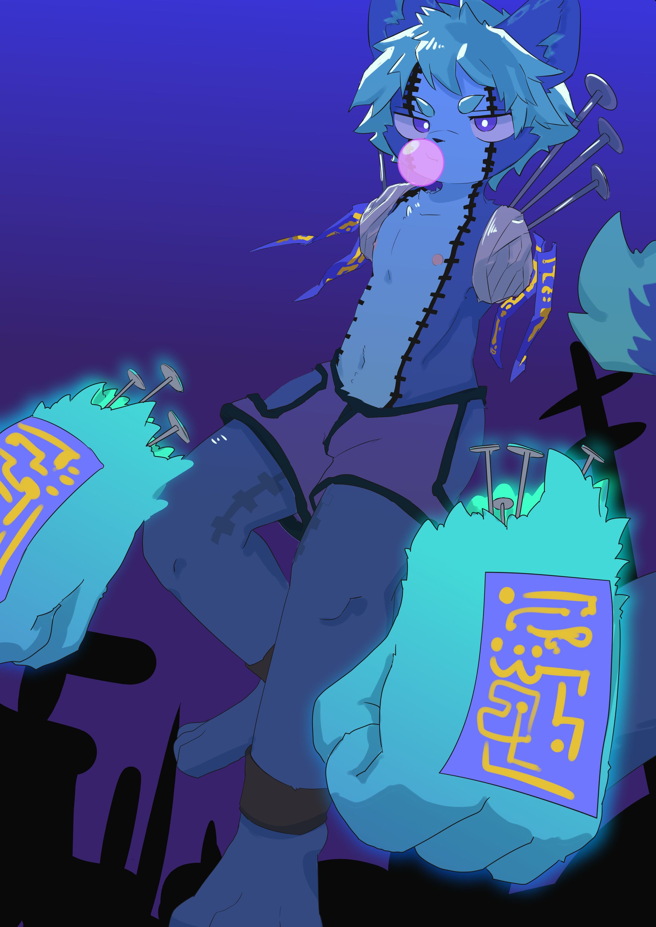 ケモノ✖️少年✖️幽霊のコンセプトアート-1