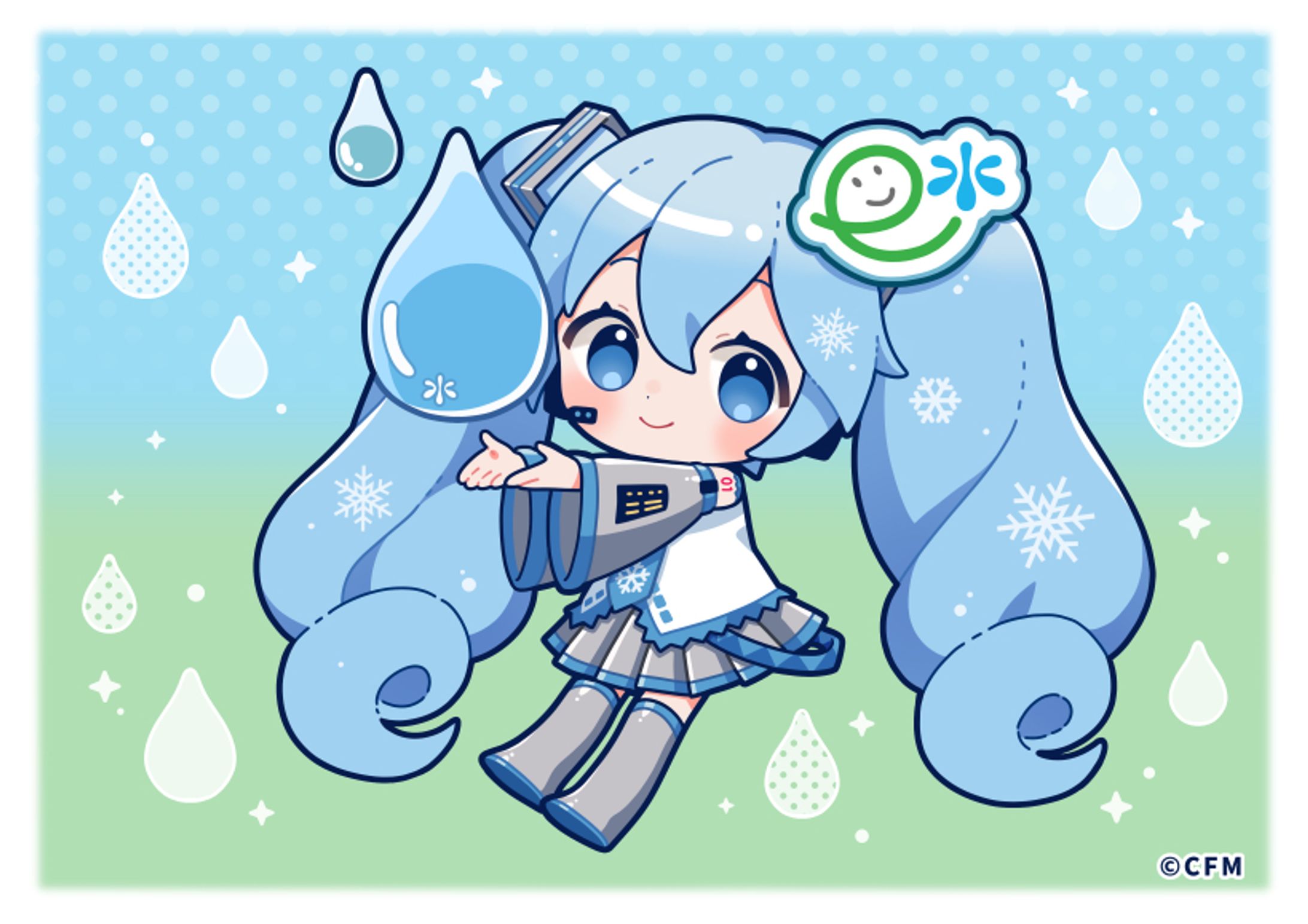 北海道e-水プロジェクト×雪ミク　アンバサダーイラスト4点-1