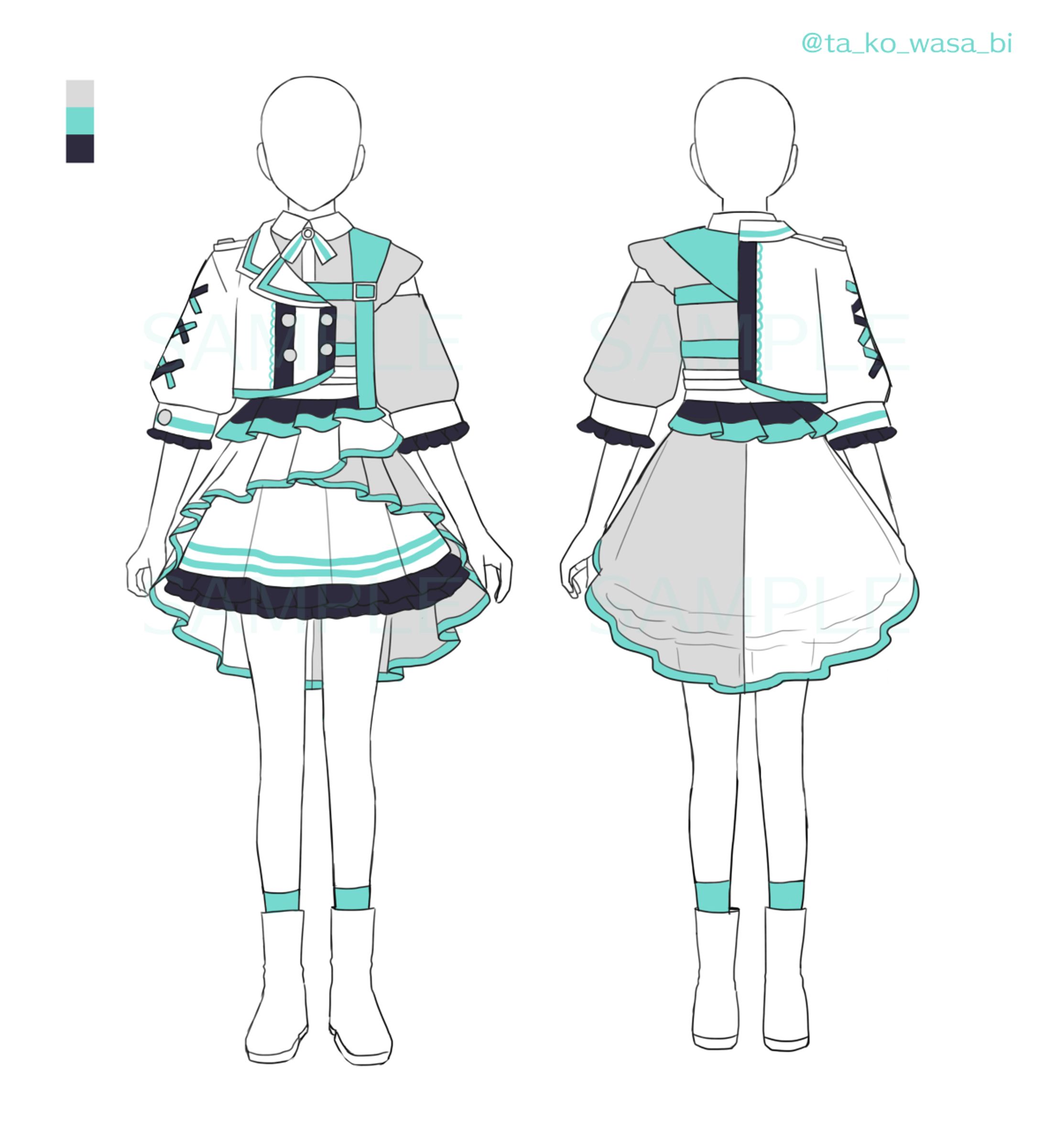 アイドルグループ ジエメイ デビュー衣装 デザイン-1