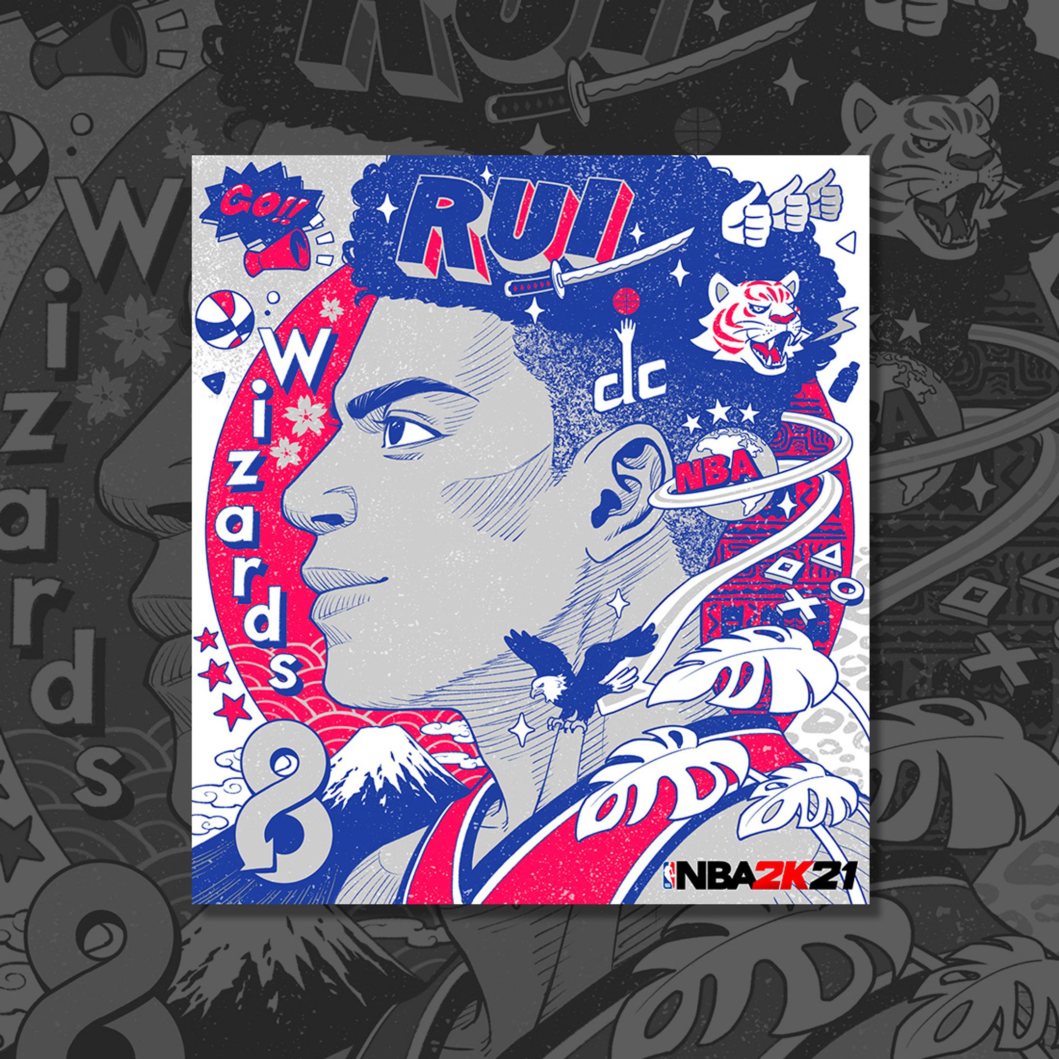 【WORK】NBA2K21 八村塁選手バースデーイラスト-1