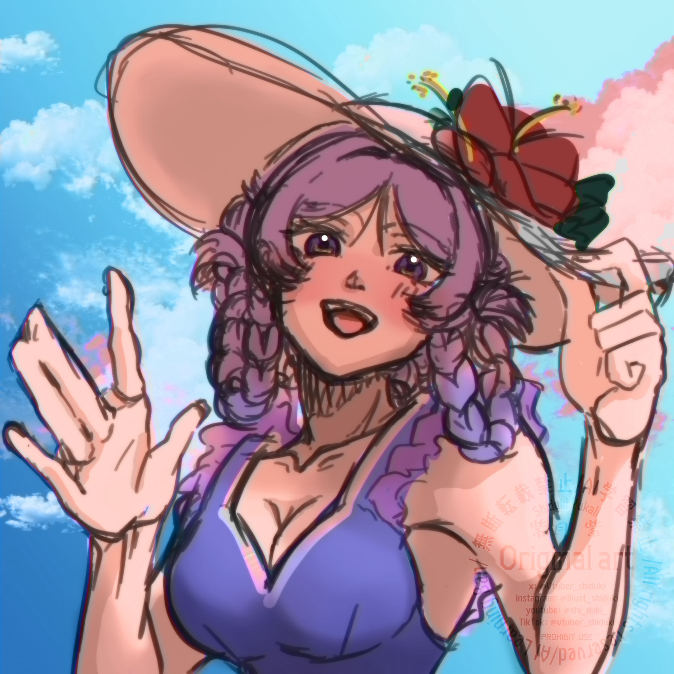 OC  ワンドロイラスト 紫月紫-1