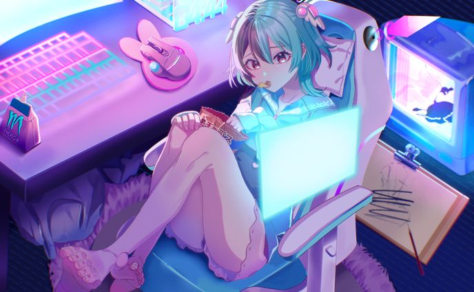 【一枚イラスト】ずうっと休憩時間