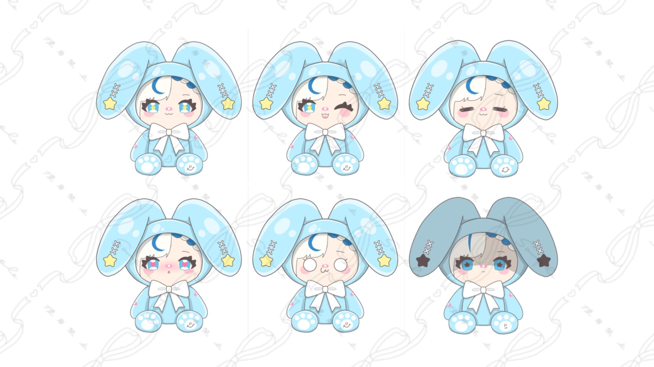 い兎をかし  デフォルメイラスト-1