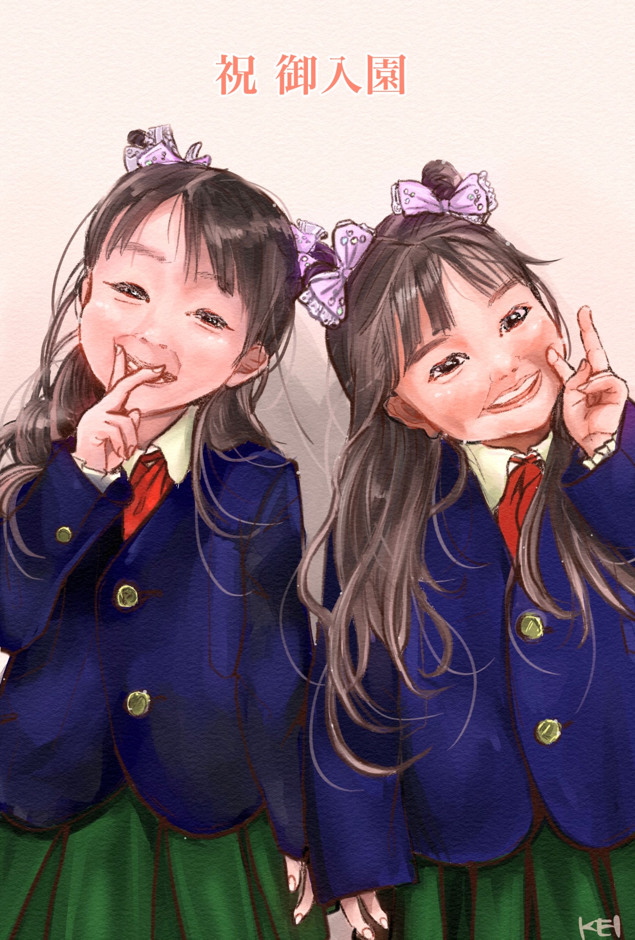 厚塗りイラスト(祝ご入園ver)-1
