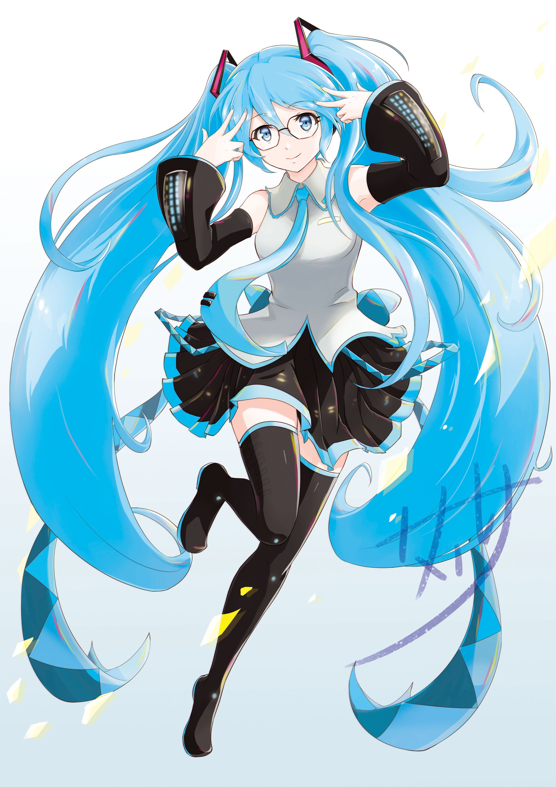 初音ミク眼鏡イラコン-1