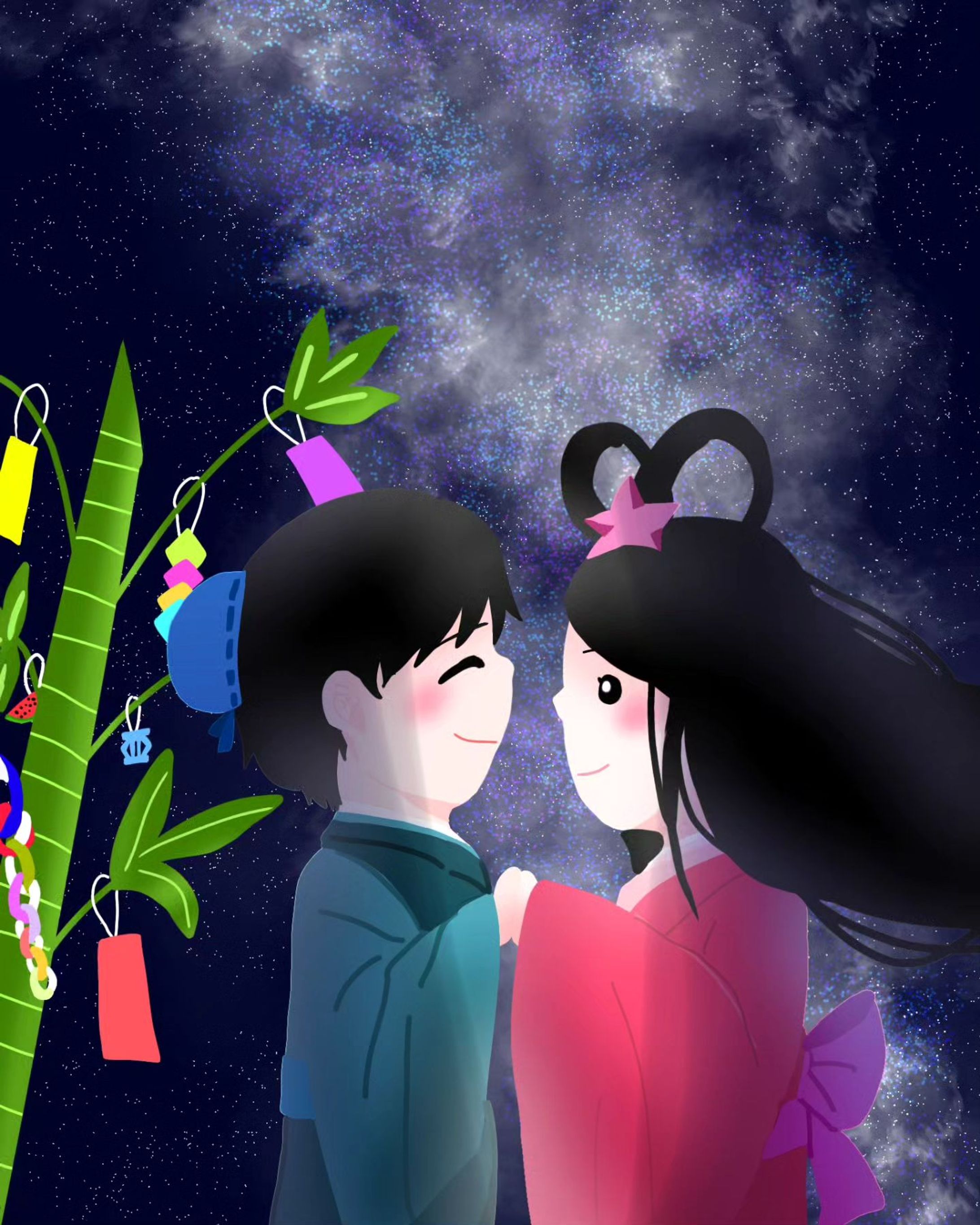 七夕🎋⁡⁡
⁡願い事は、⁡
⁡皆と元気に暮らしますように🙏✨
⁡⁡
⁡ #七夕  #オリジナル  #illustration  #いらすとぐらむ-1