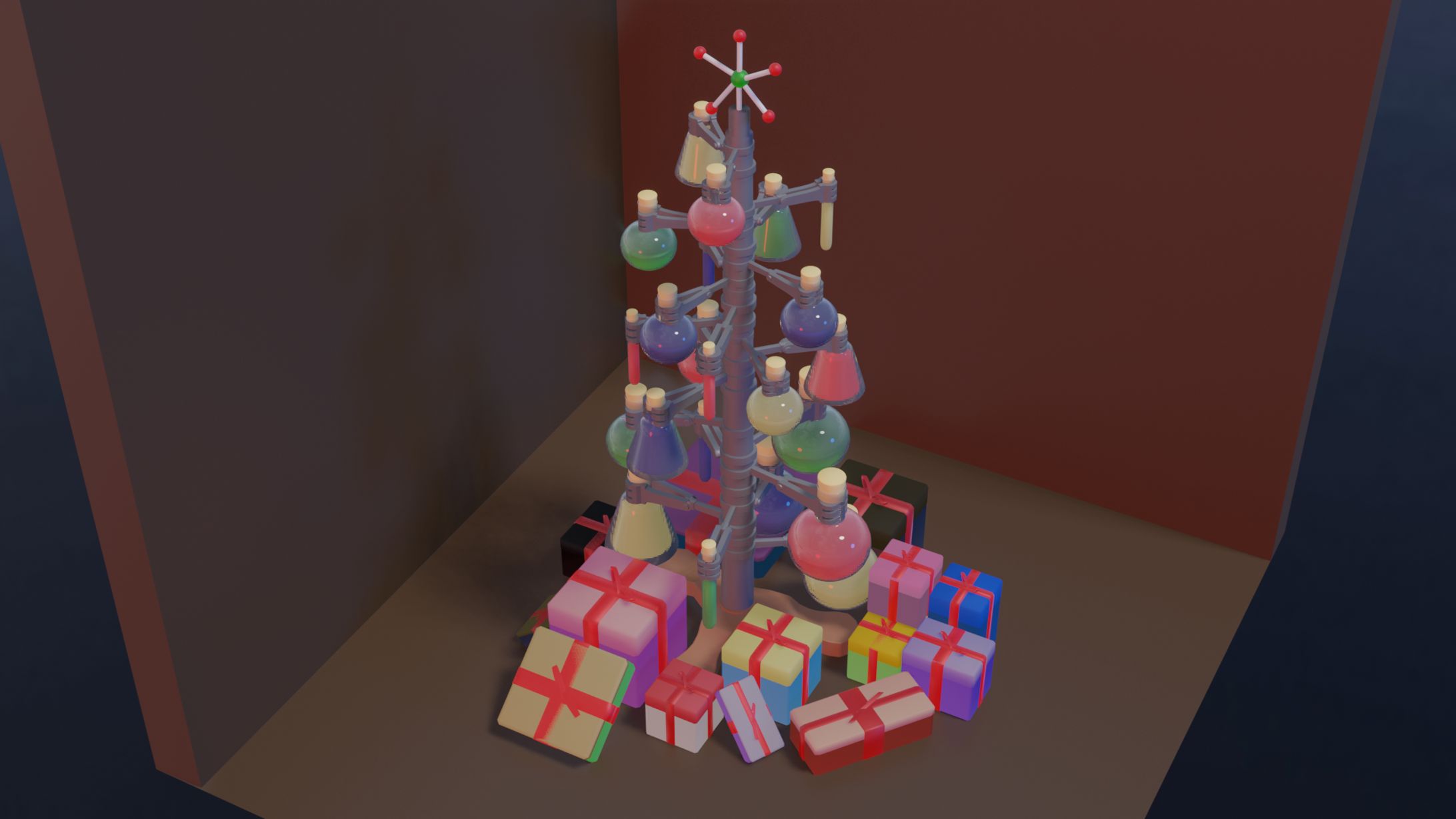 Christmas Chemistree | 3D Render-1